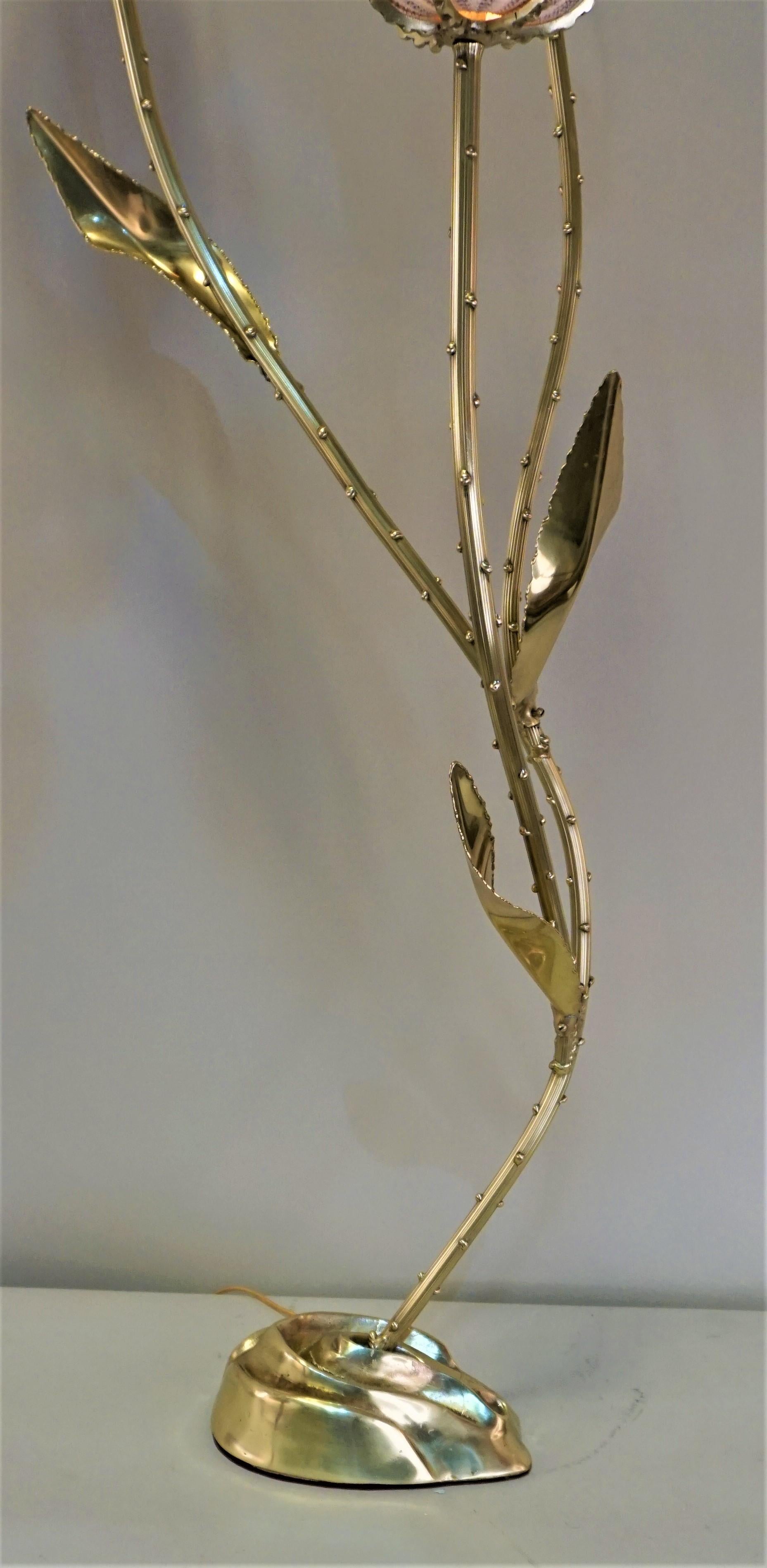 French Bronze Table Lamp with Urchin Ball Shades 2