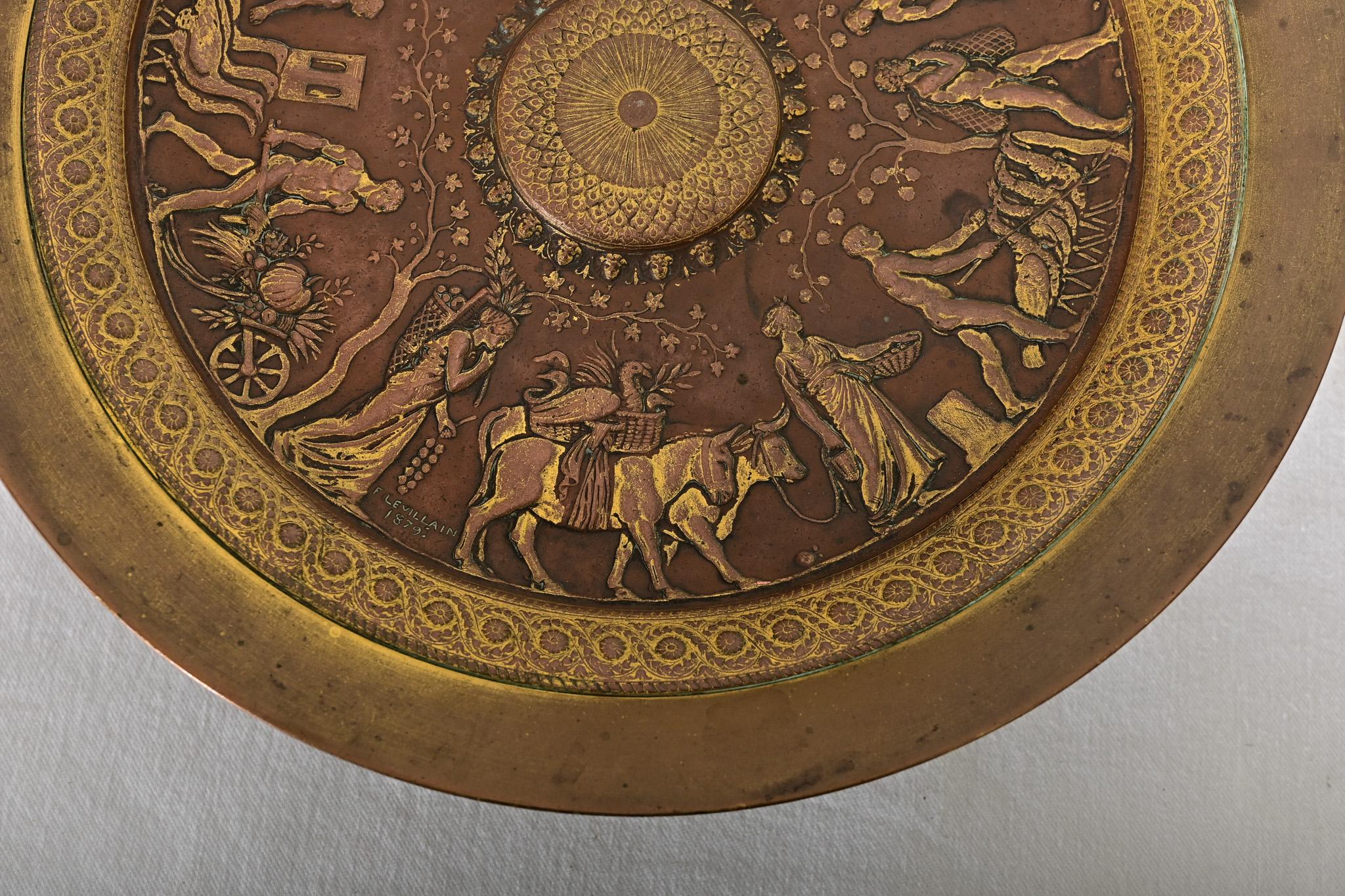 Cast French Bronze Tazza Dish by F. Levillain for Barbedienne
