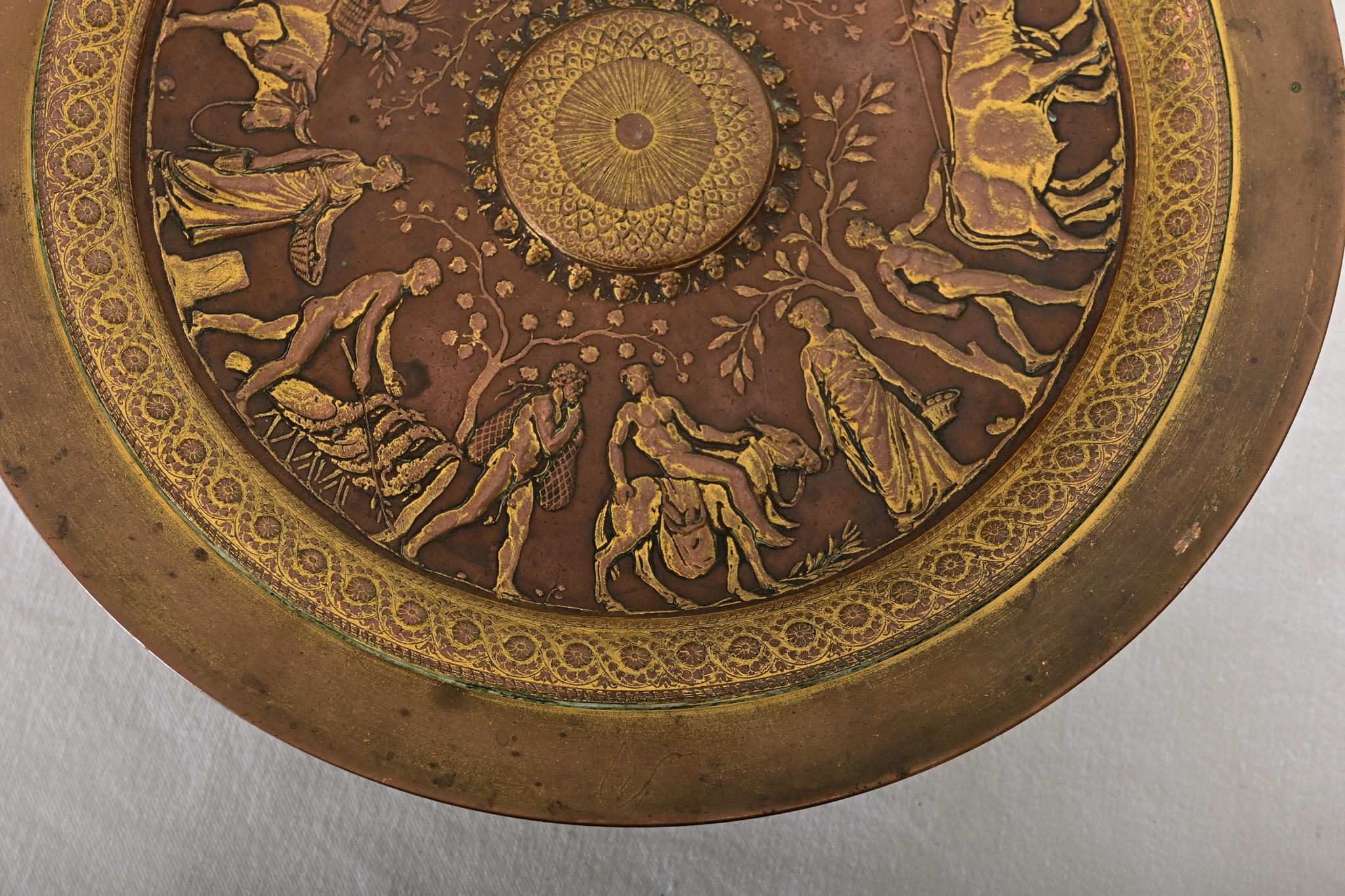 19th Century French Bronze Tazza Dish by F. Levillain for Barbedienne
