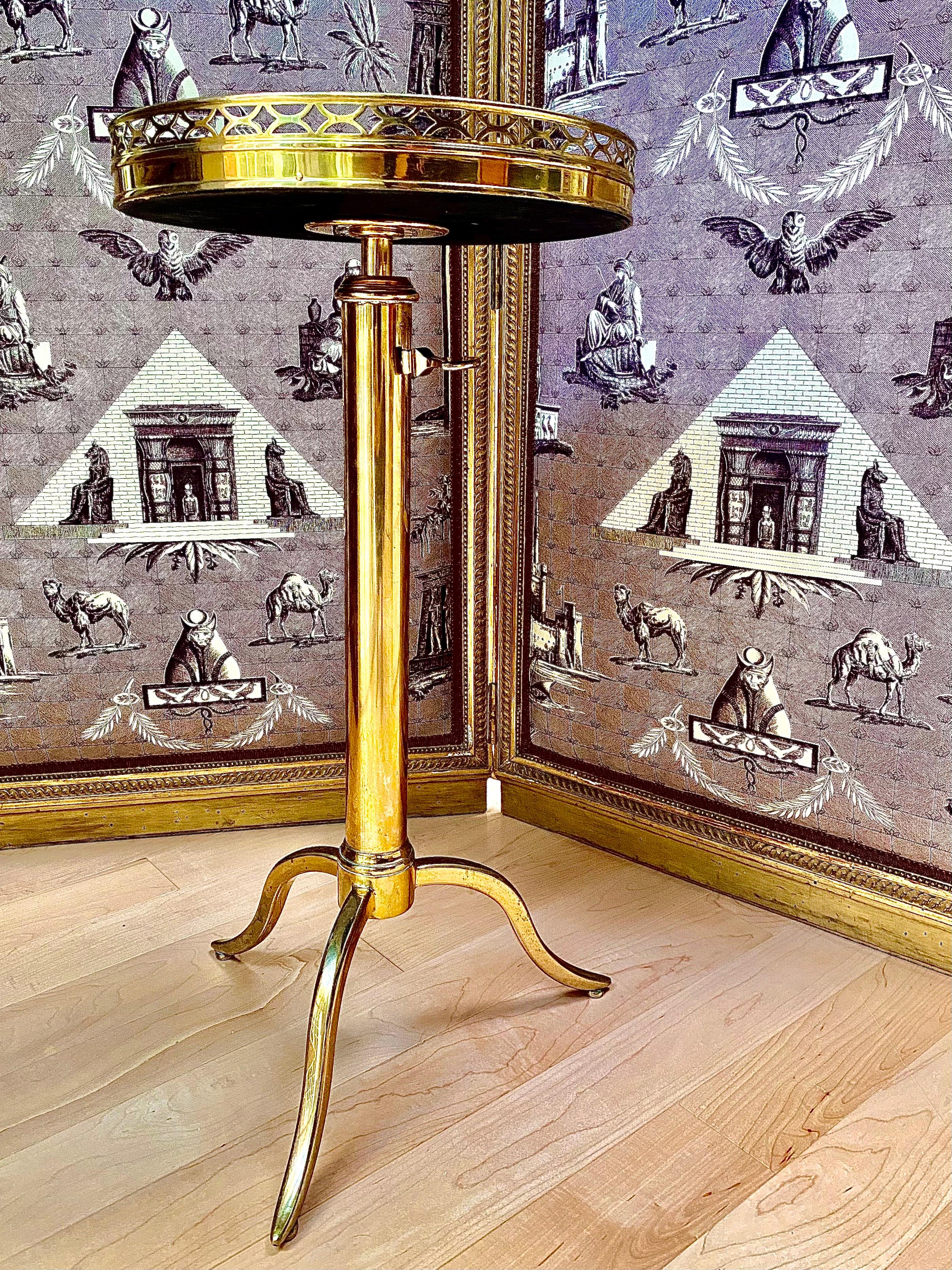 French Bronze Guéridon Side Table in the Manner of Maison Toulouse, Telescopic 9