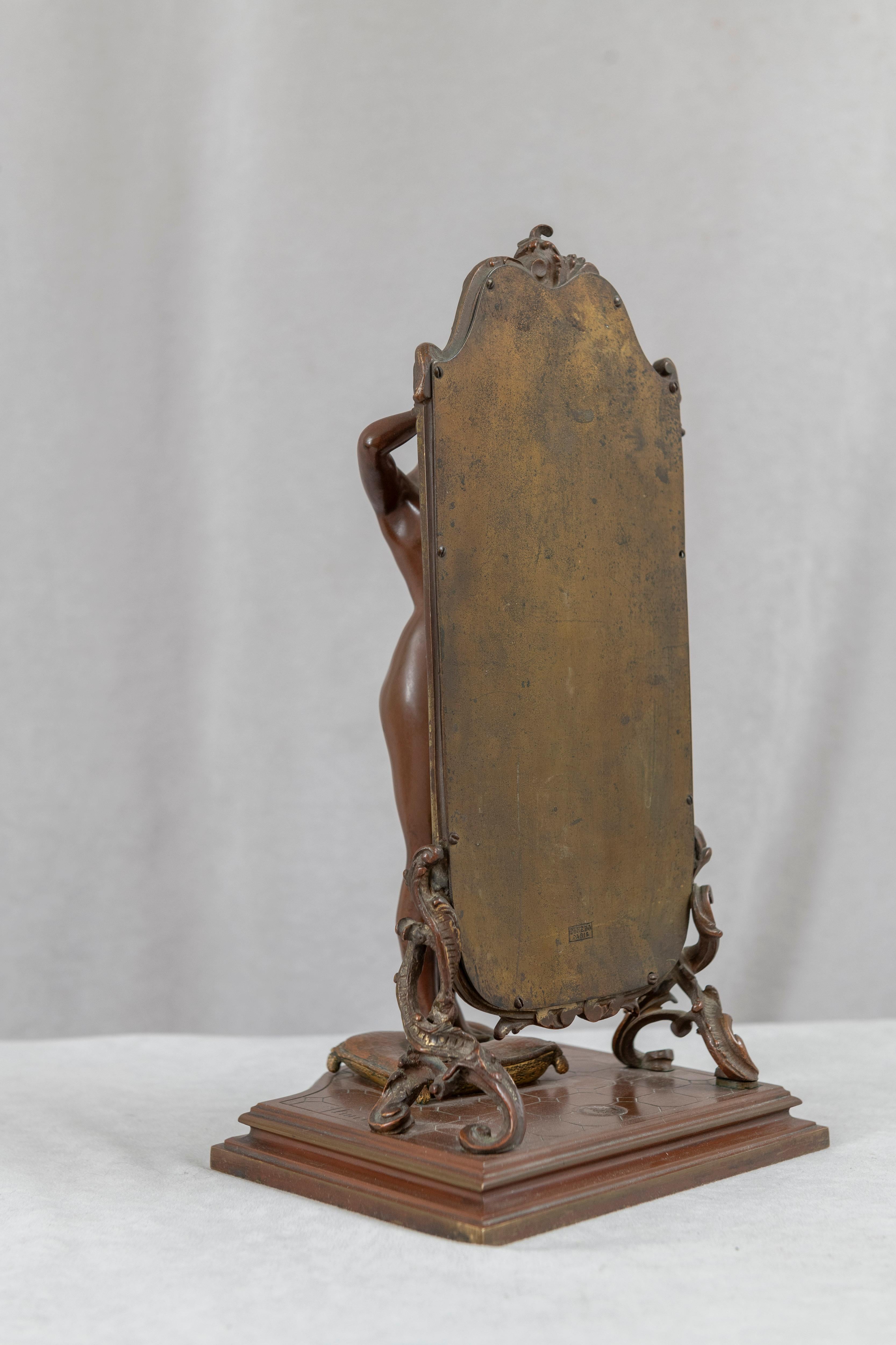 Bronze français « The Looking Glass », nu looking into Cheval Mirror, vers 1900 en vente 2