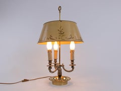 French Bronze & Tole Louis XV Style Bouillotte Lamp, 19th Century