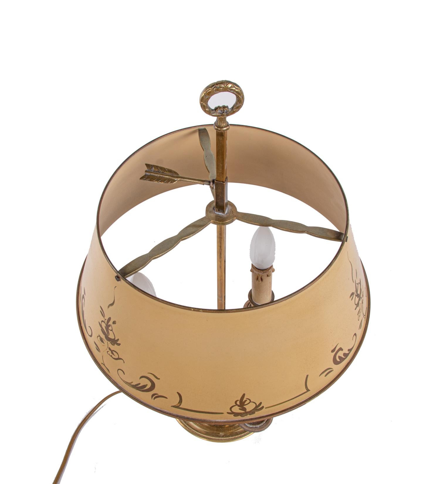 French Bronze & Tole Louis XV Style Bouillotte Lamp, 19th Century For Sale 4