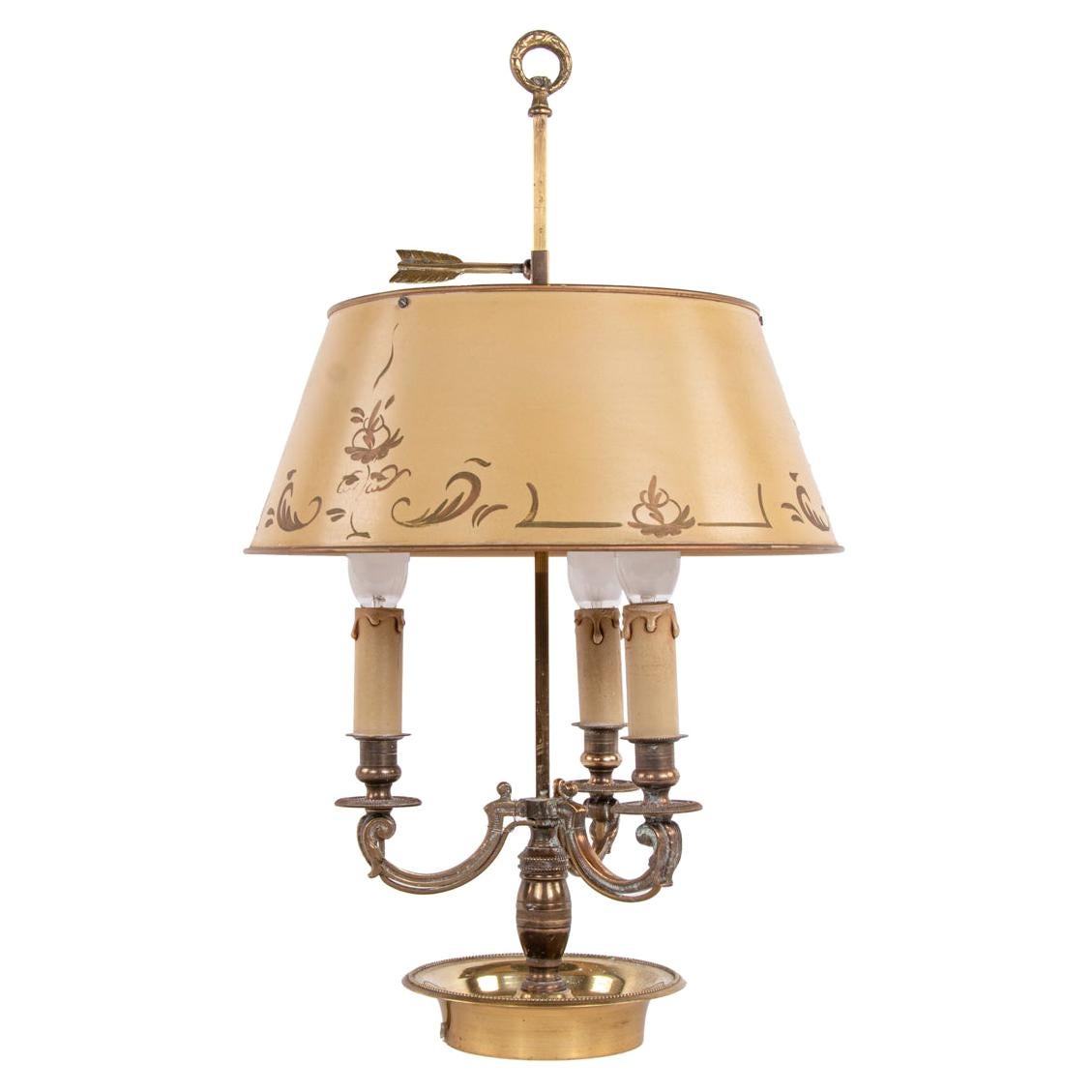 Lampe Bouillotte en bronze et tole de style Louis XV, 19ème siècle