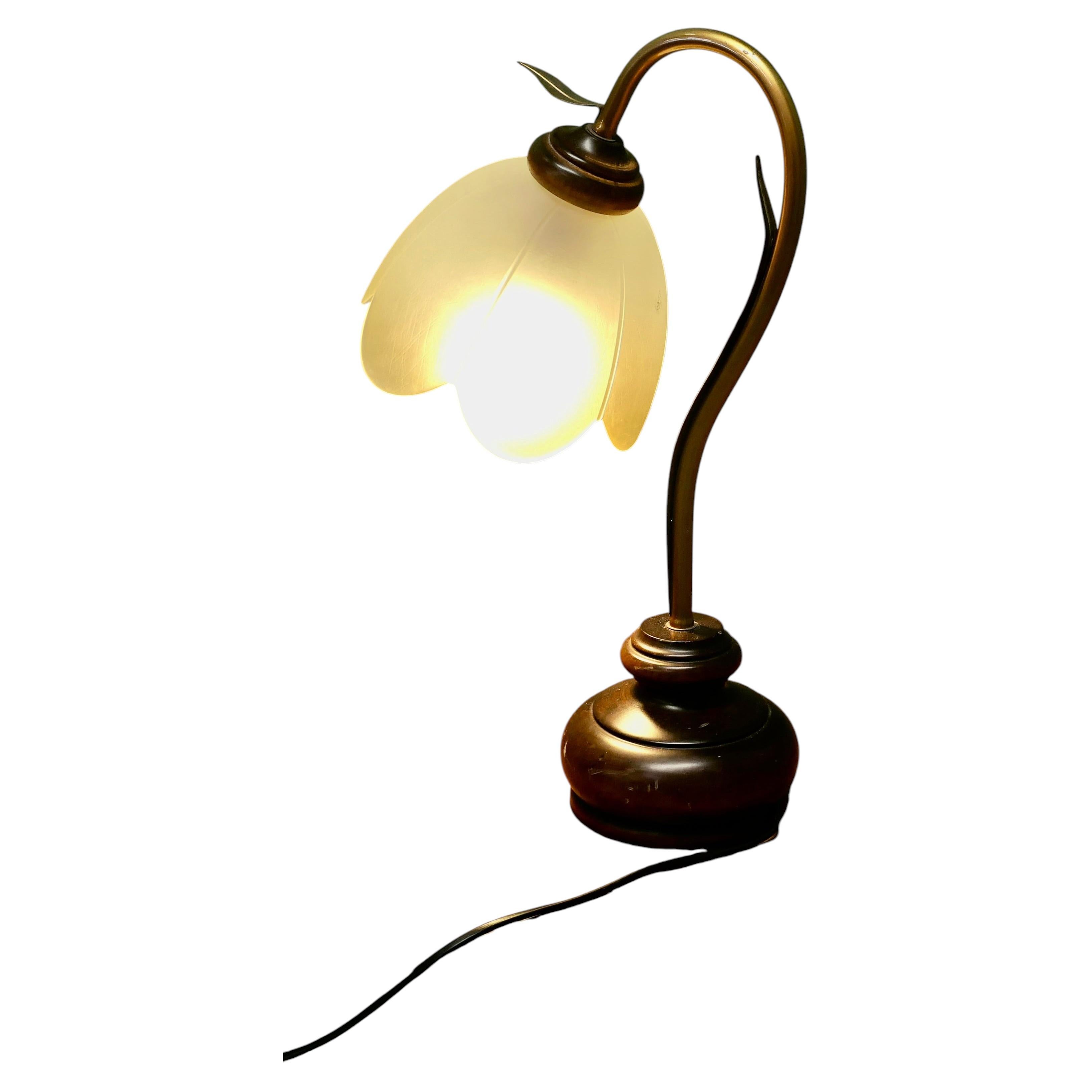 French Bronze Toleware Conservatory Table Lamp For Sale