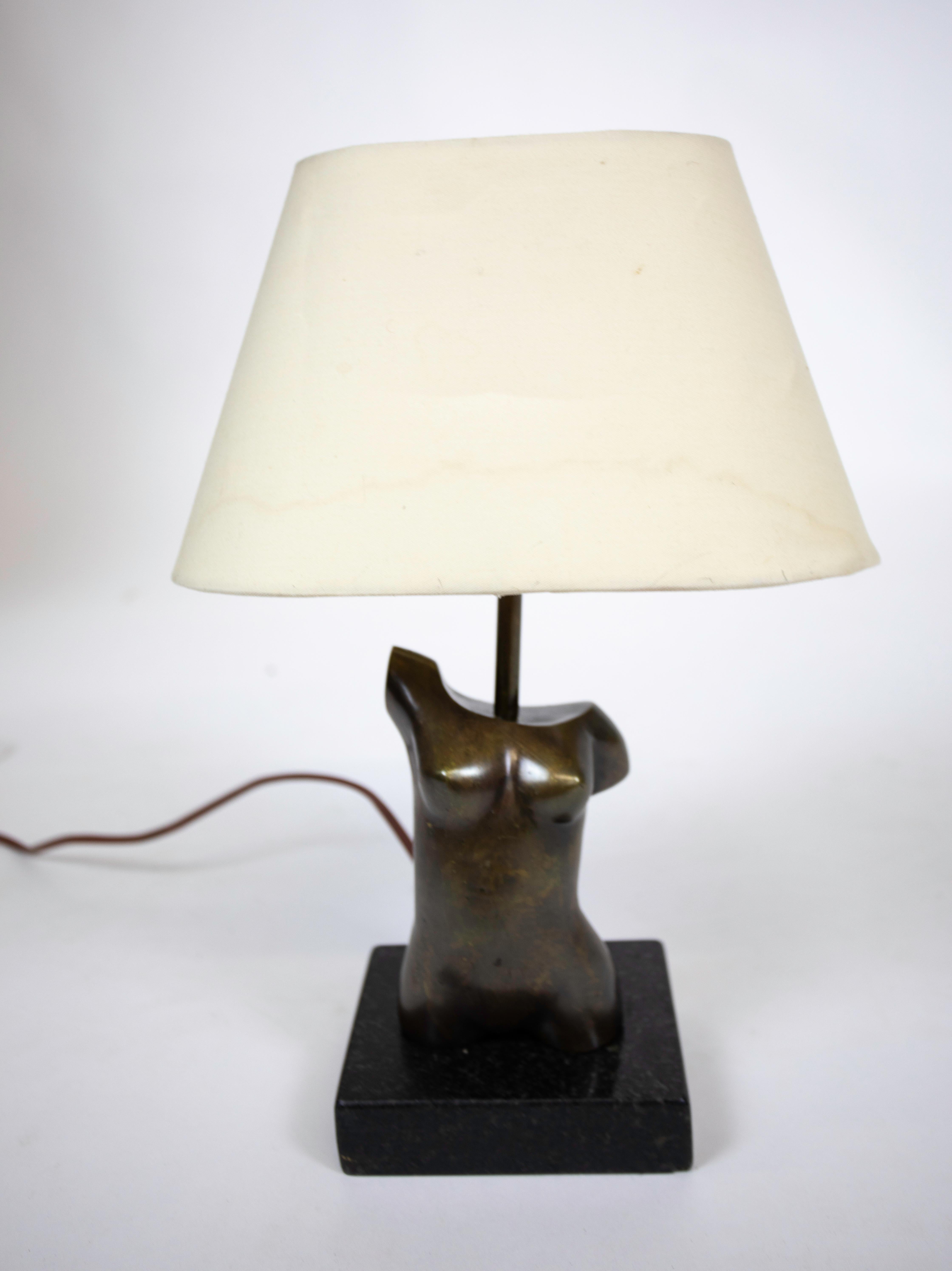 Mid-20th Century French Bronze Torso Lamp