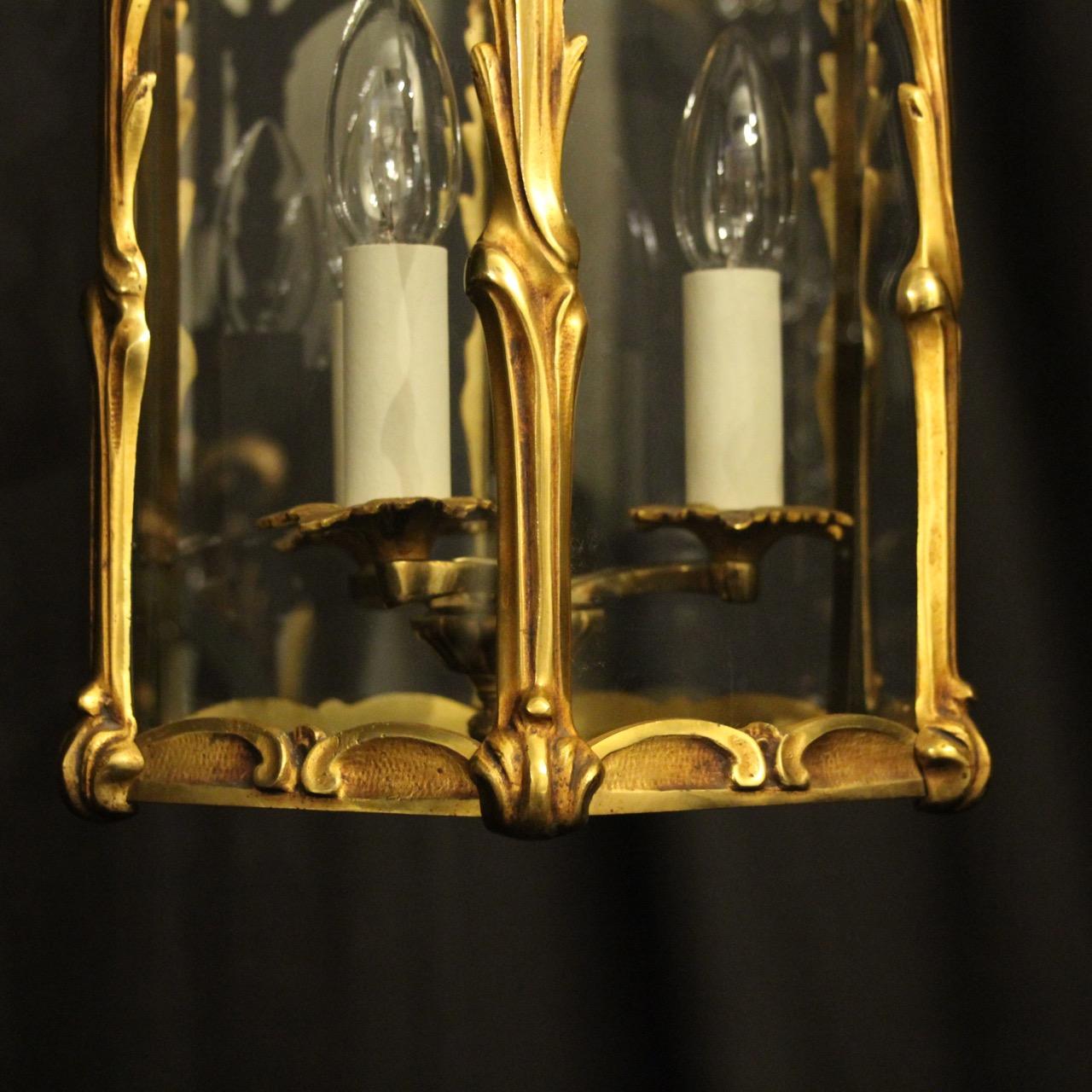 French Bronze Triple Light Antique Lantern 3