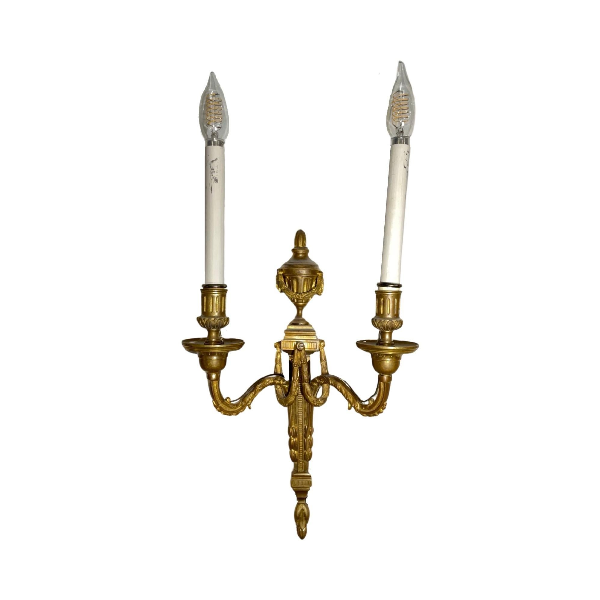 French Bronze Wall Sconces 1