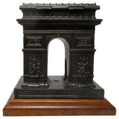 French Bronzed Grand Tour Style Musical Table Casket Arc De Triomphe, circa 1900
