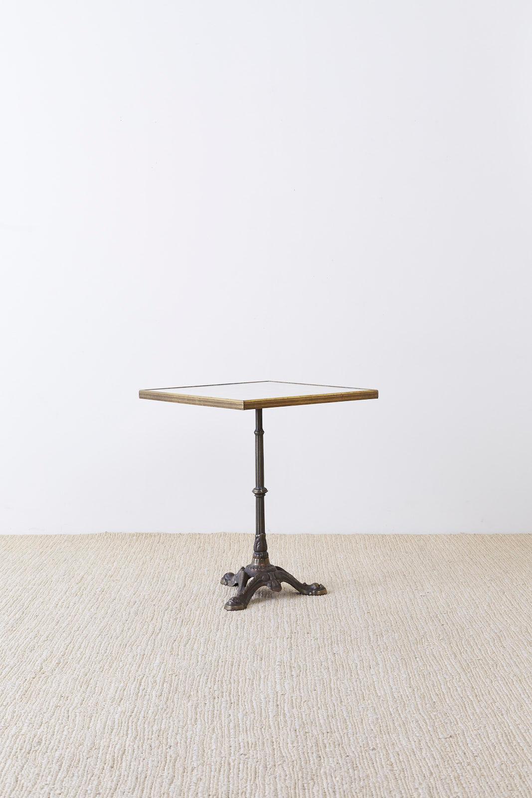 French Bronzed Iron and Faux Marble Bistro Table 9