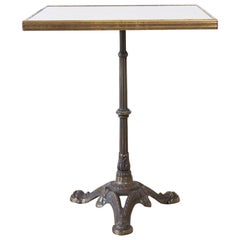 Vintage French Bronzed Iron and Faux Marble Bistro Table