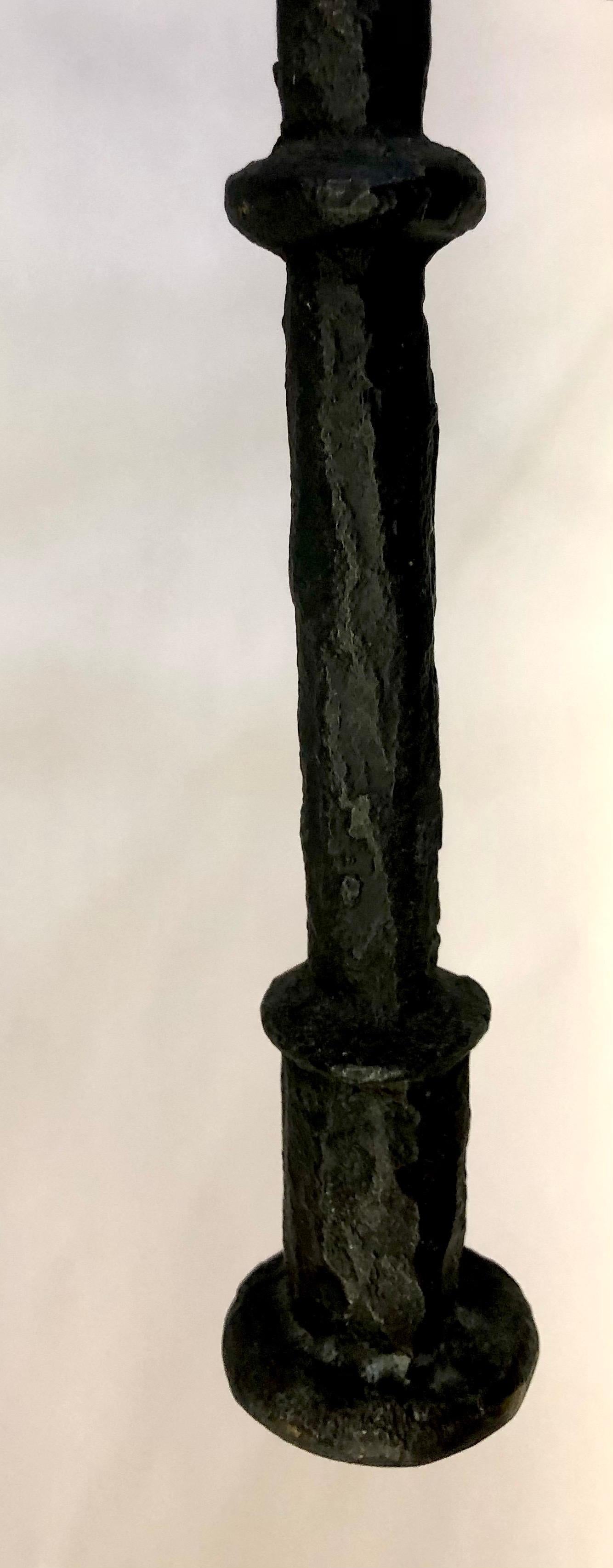French Mid-Century Modern Neoclassical Bronze & Travertine Console, Giacometti  6
