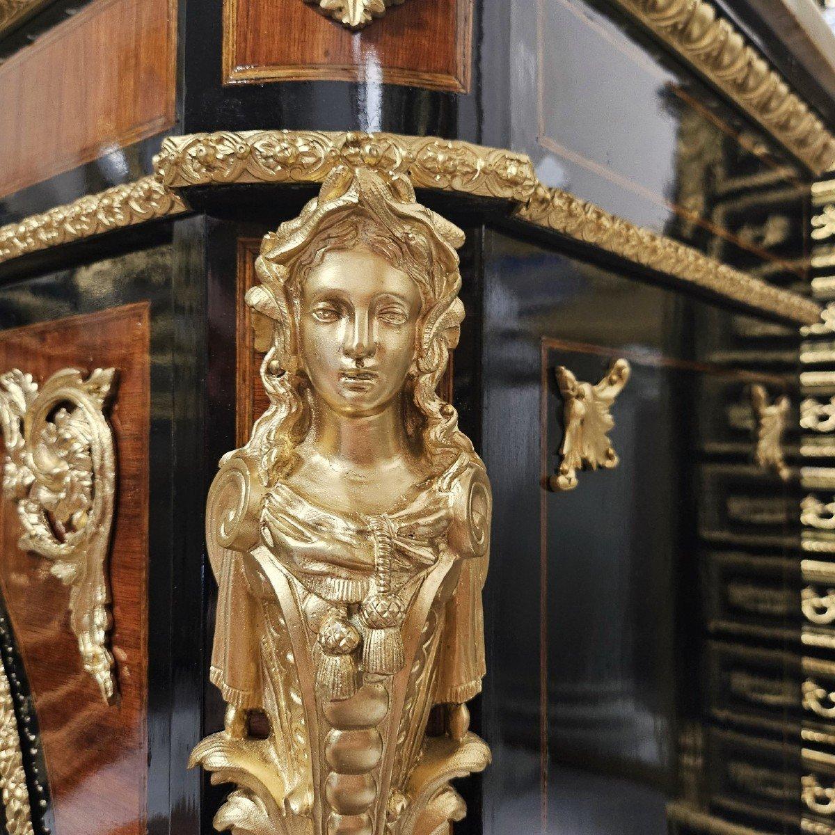 Brass French Brown and Gilt Bronze Cabinet by Diehl