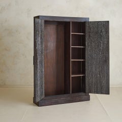 French Brown Cerused Oak Cabinet, 1940s