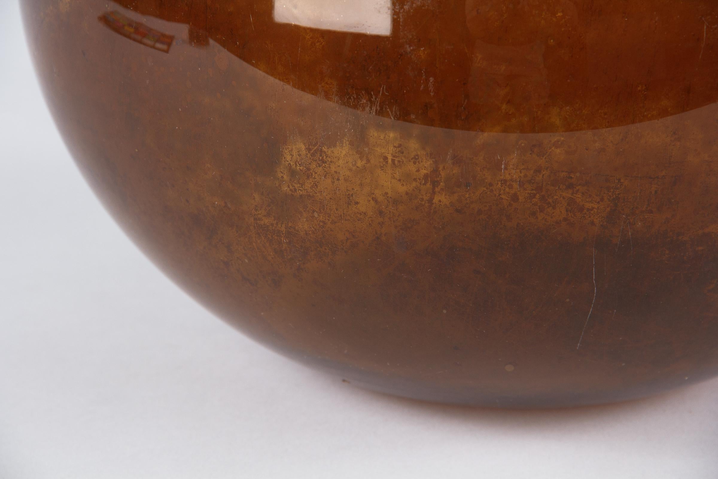 French Brown Glass Bonbonne Bottle, Late 1800s 1
