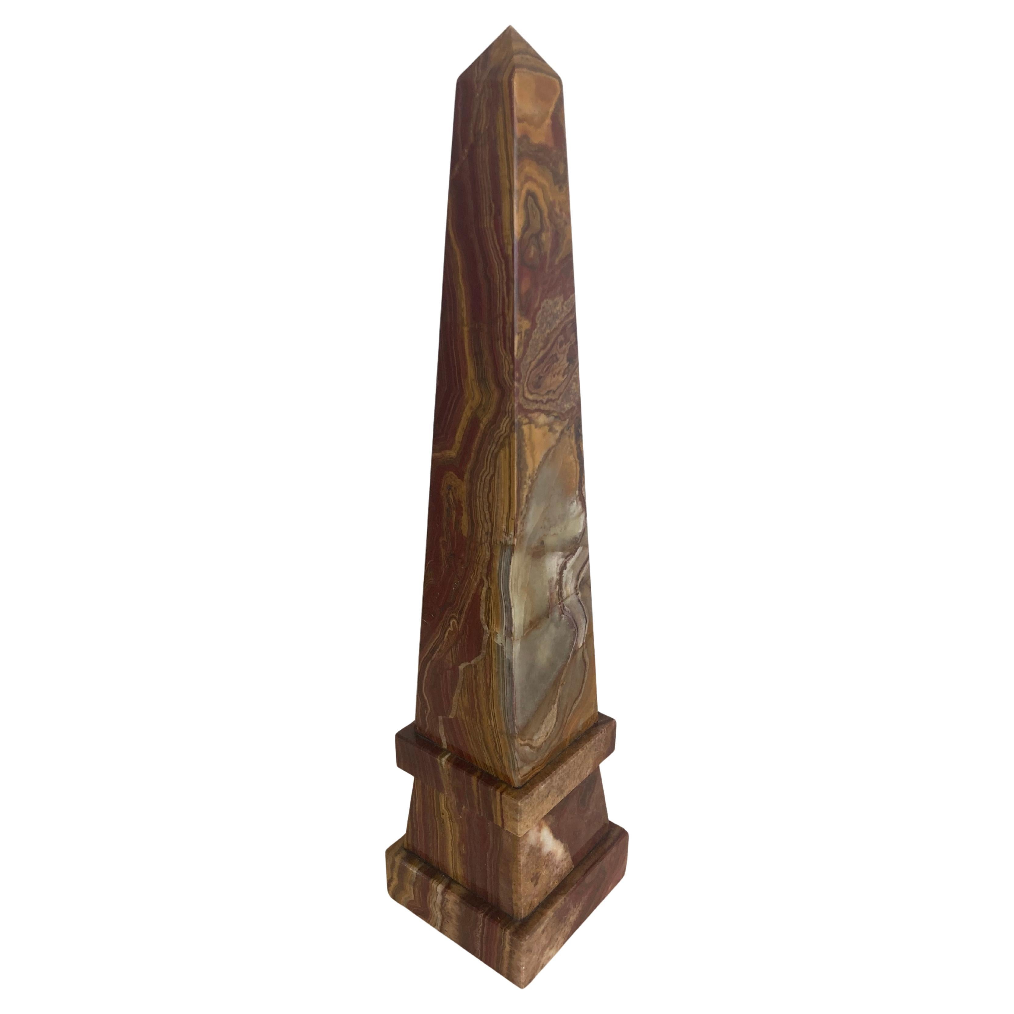 French Brown Marble Classic Obelisk For Sale