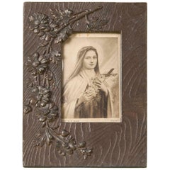 French Brown-Patinated Bronze Picture Frame, Early 20th Century
