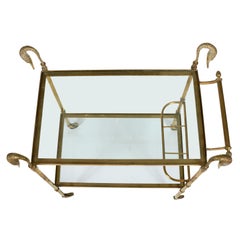 French Brass and Glass Bar Cart