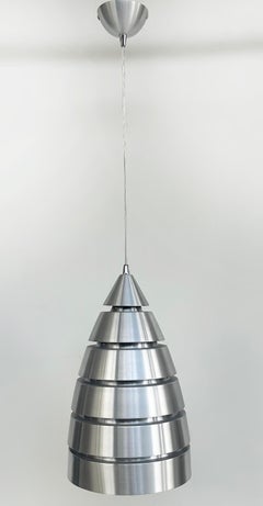 French Brushed Aluminum Pendant Light Fixtures, Canopy,  Standard Sockets