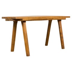 French Brutalist Butcher Block Fruitwood Kitchen Island Table