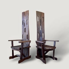 French Brutalist chairs circa 1970