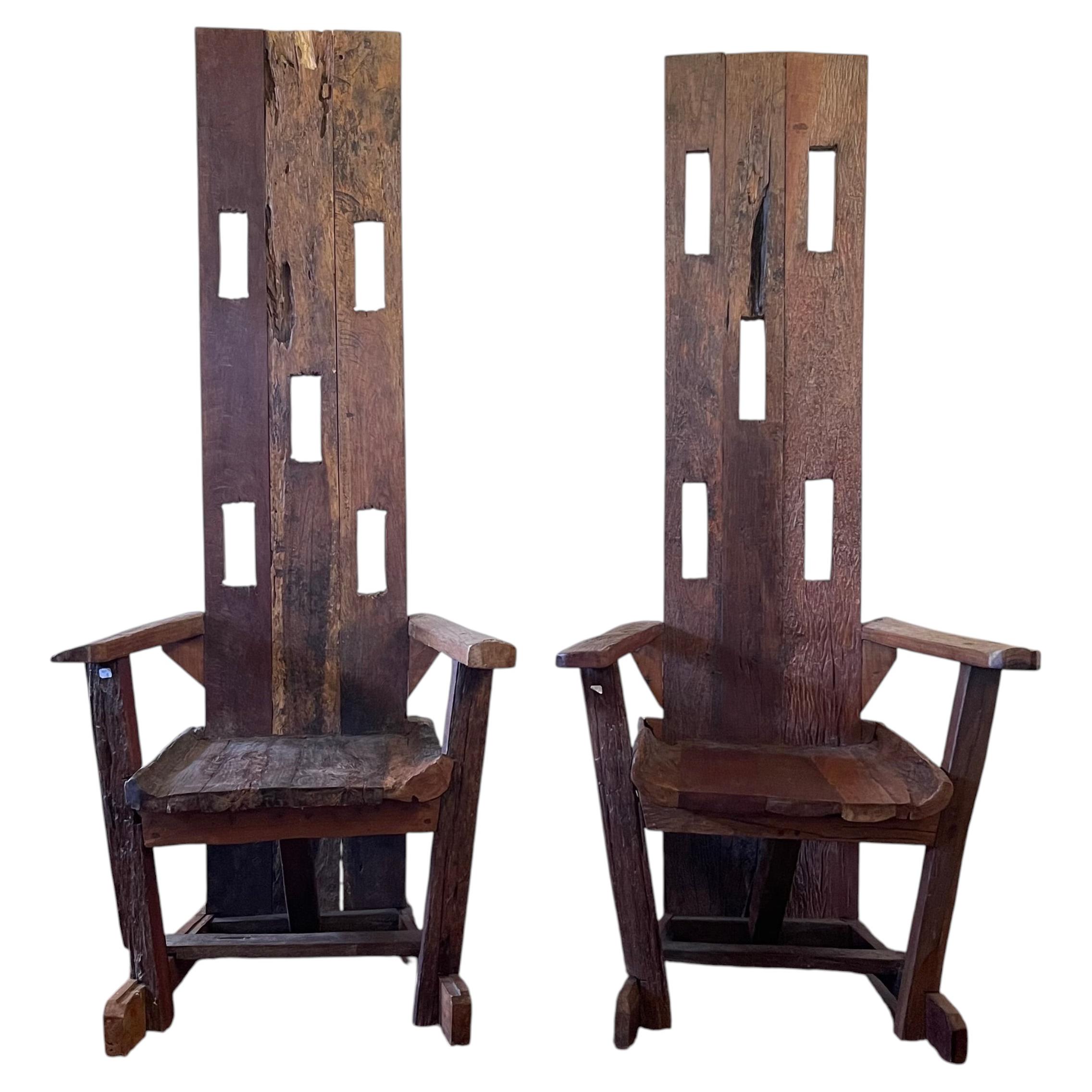French Brutalist chairs circa 1970