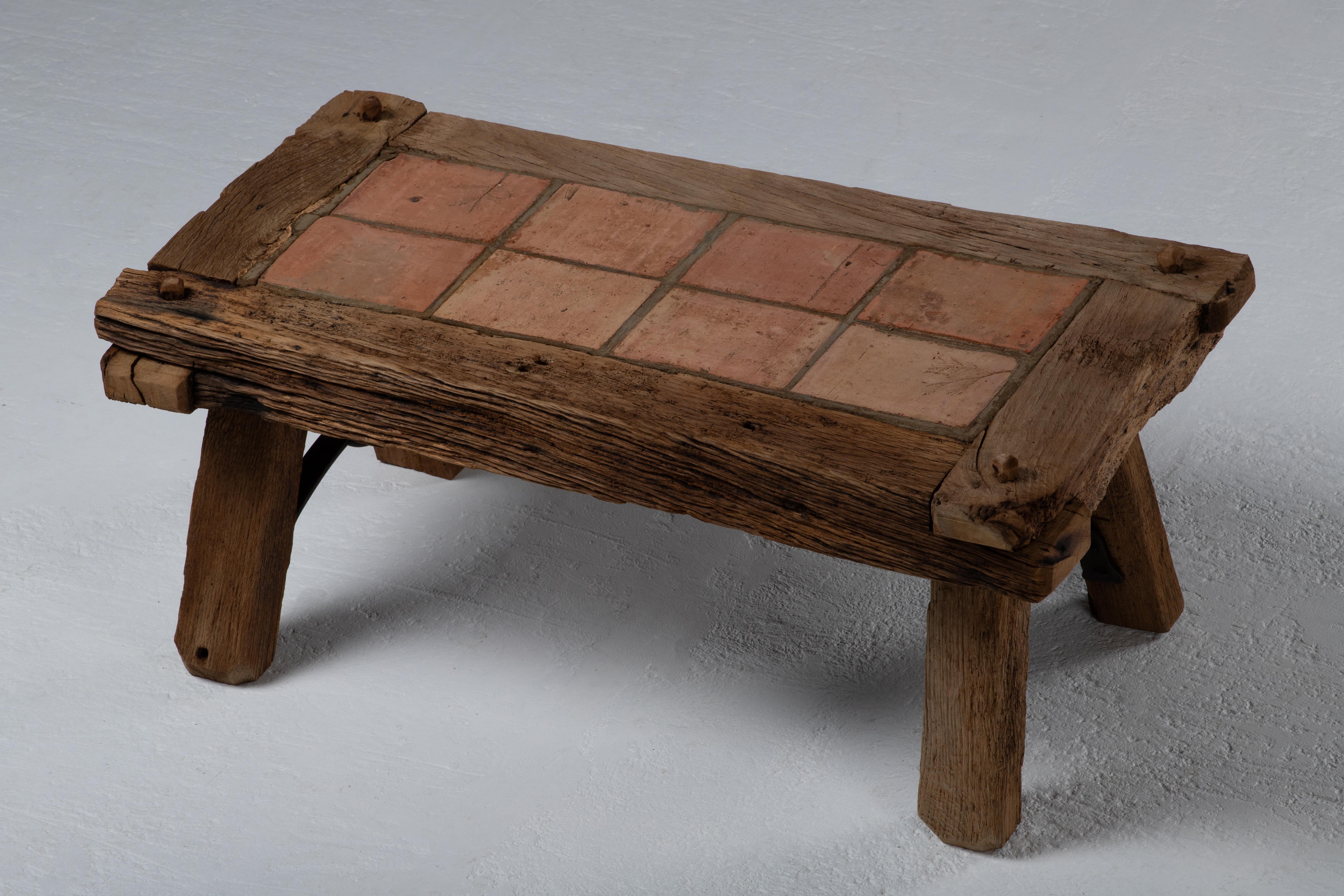 Table basse brutaliste française, années 1940, France en vente 2