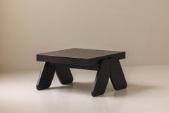 Table basse brutaliste française en wengé, 1970