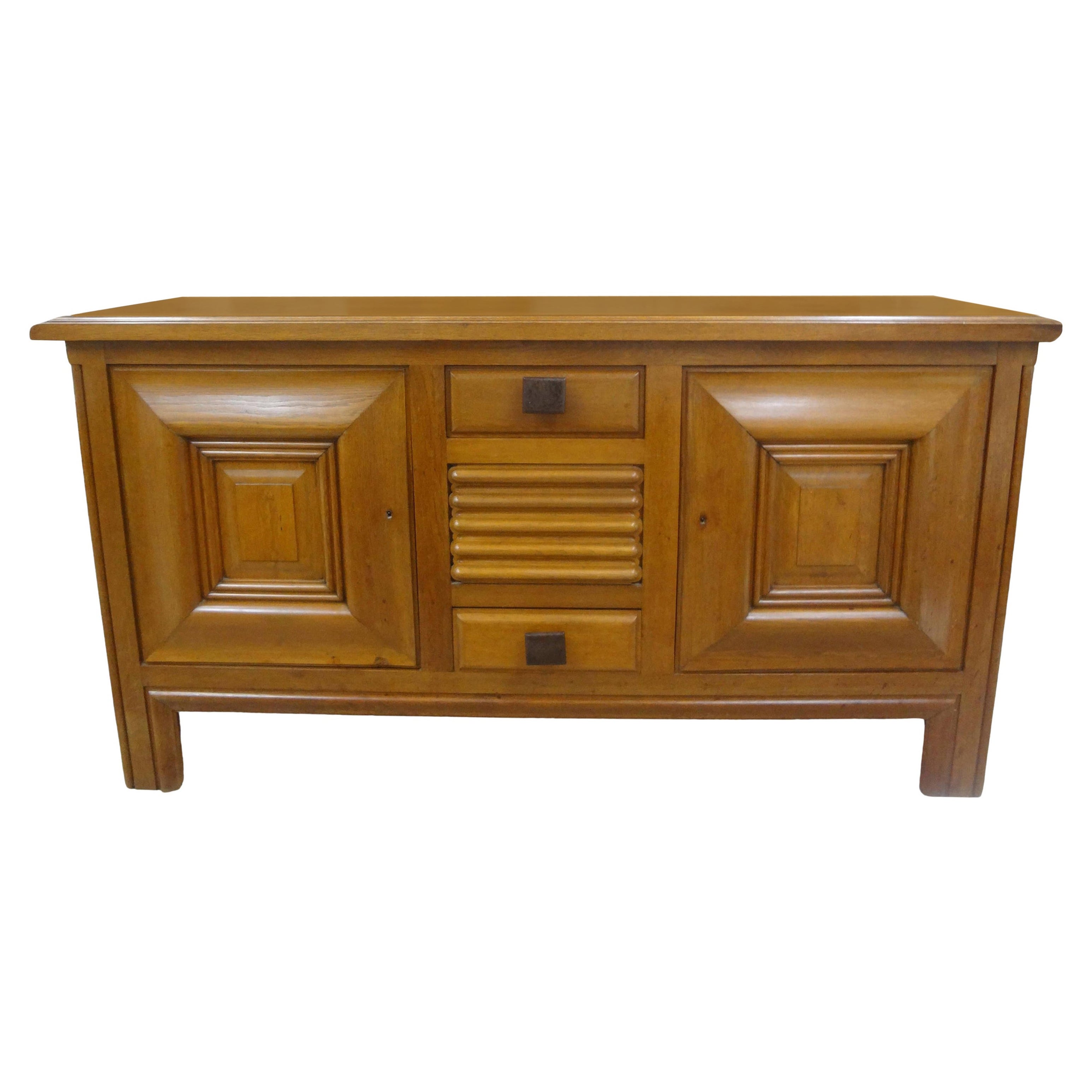French Brutalist Credenza Or Sideboard Signed Charles Dudouyt