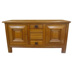 French Brutalist Credenza Or Sideboard Signed Charles Dudouyt