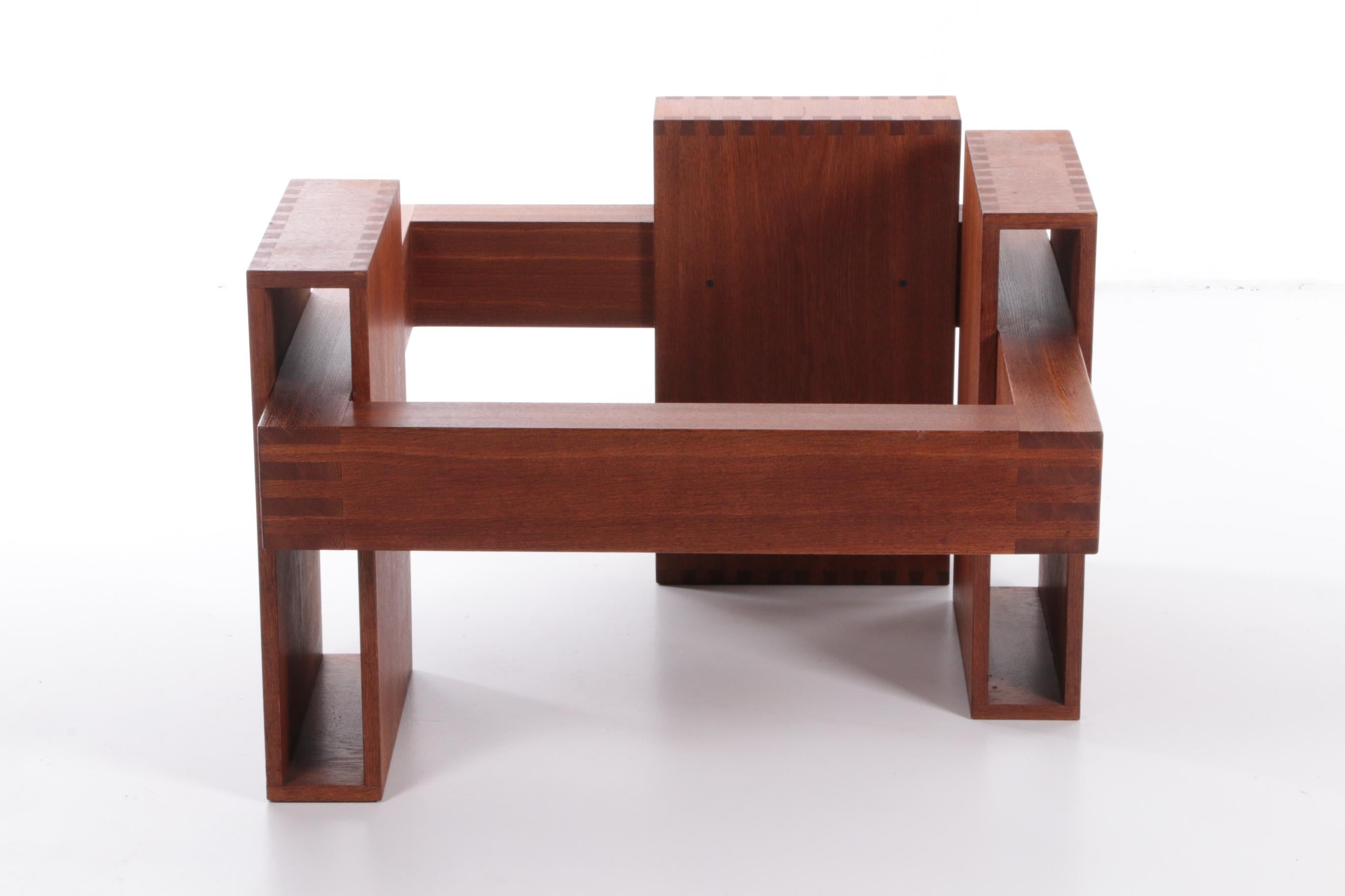 French Brutalist Design Coffee Table of Teak with Glass Top, 1970 For Sale 9