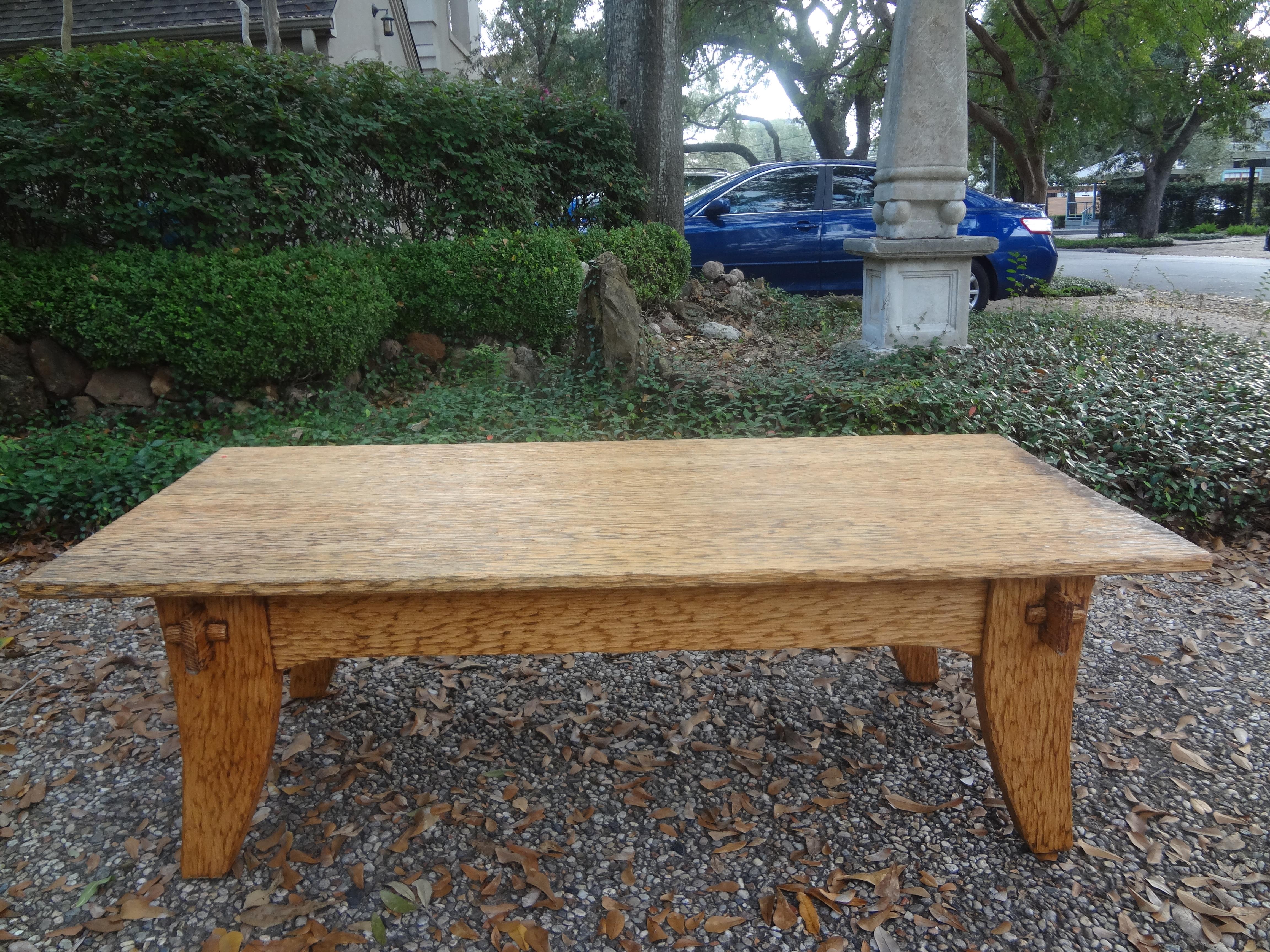 French Brutalist Elm Coffee Table by Atelier Marolles In Good Condition For Sale In Houston, TX