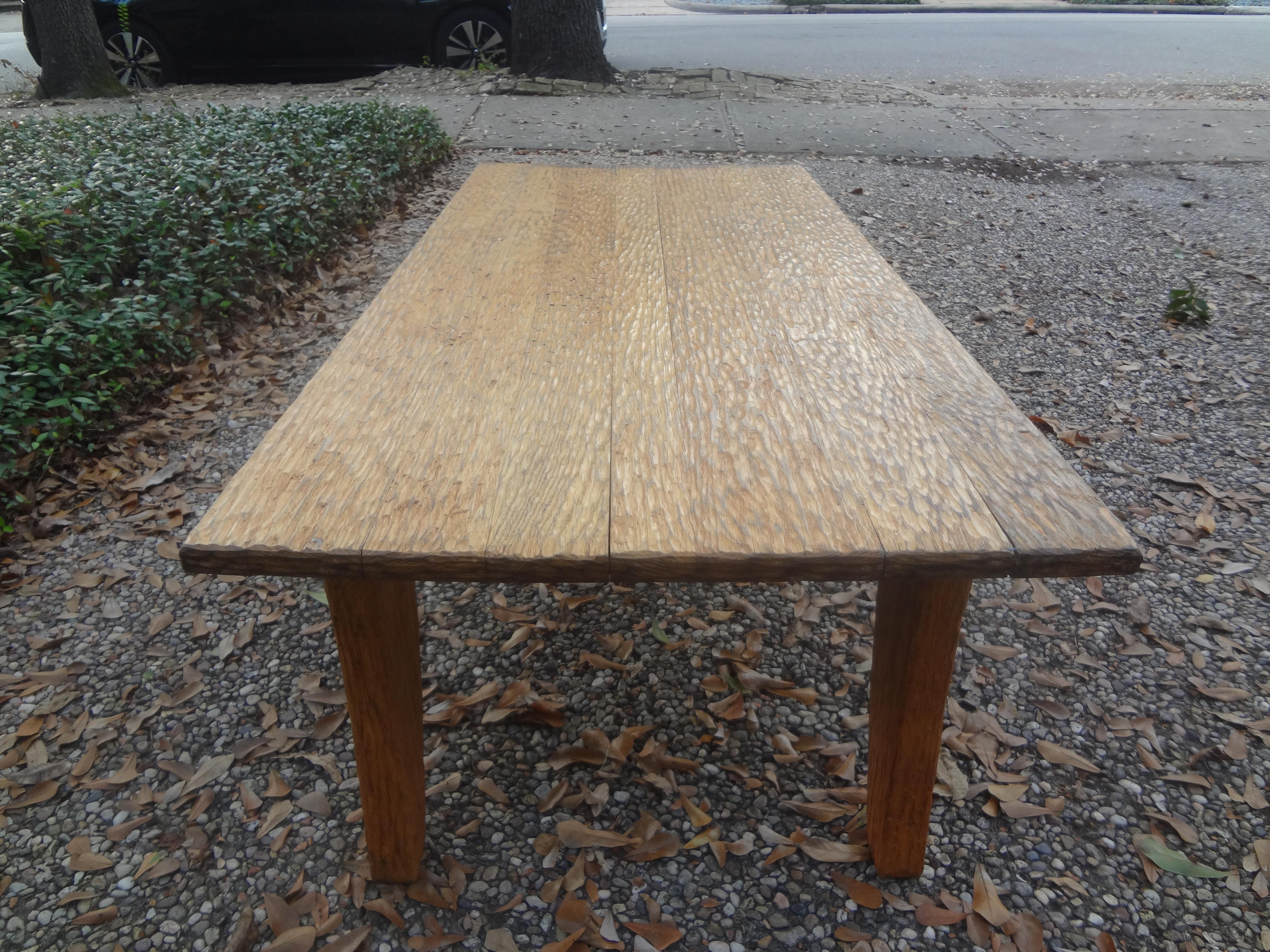 Mid-20th Century French Brutalist Elm Coffee Table by Atelier Marolles For Sale