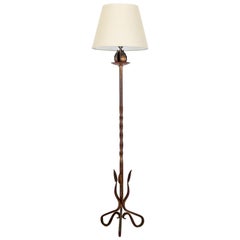 French Brutalist Iron Floor Lamp