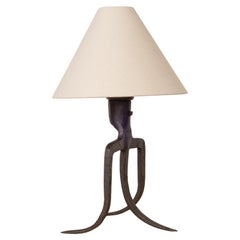 French Brutalist Iron Table Lamp