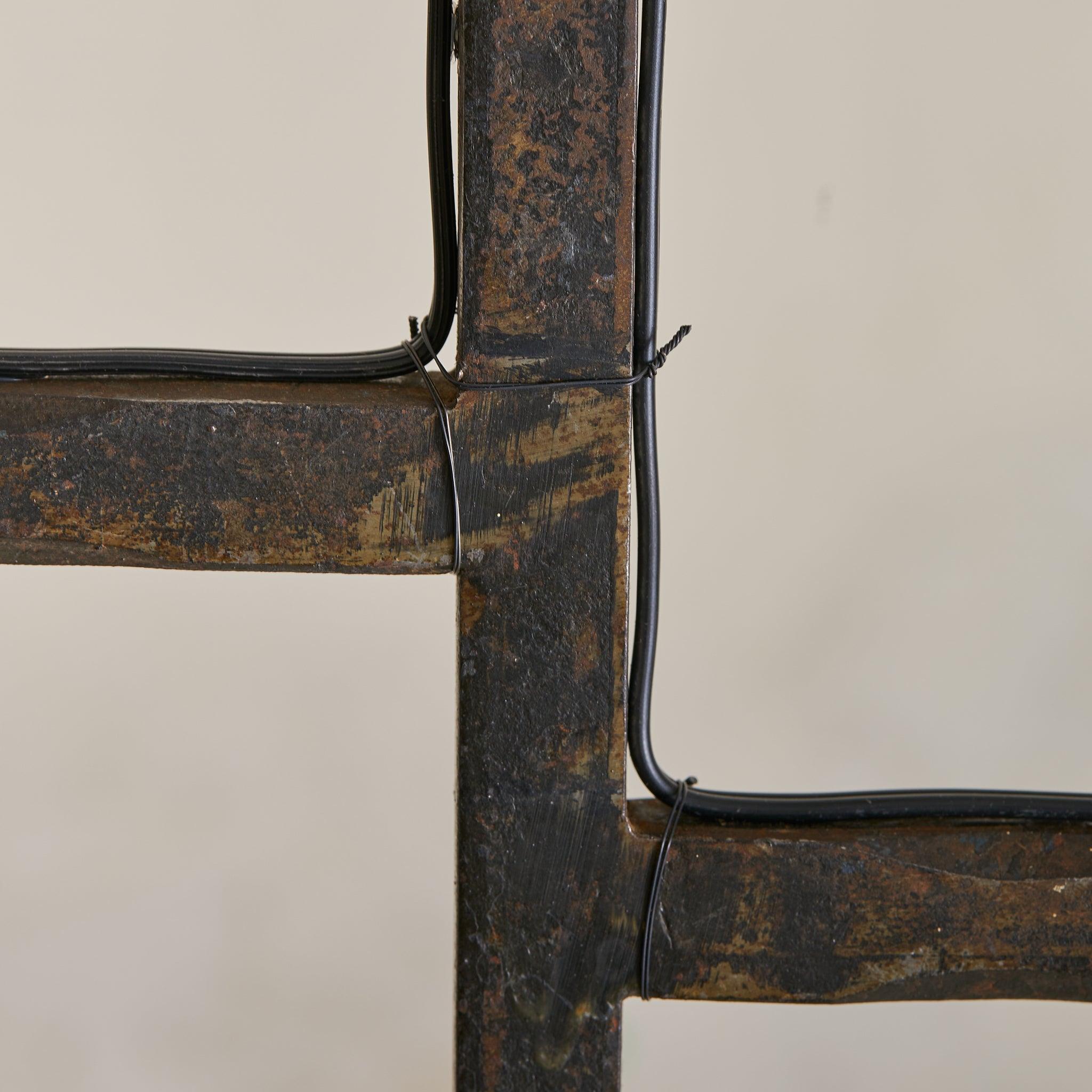 French Brutalist Iron Two-Light Pendant, 1960s For Sale 2