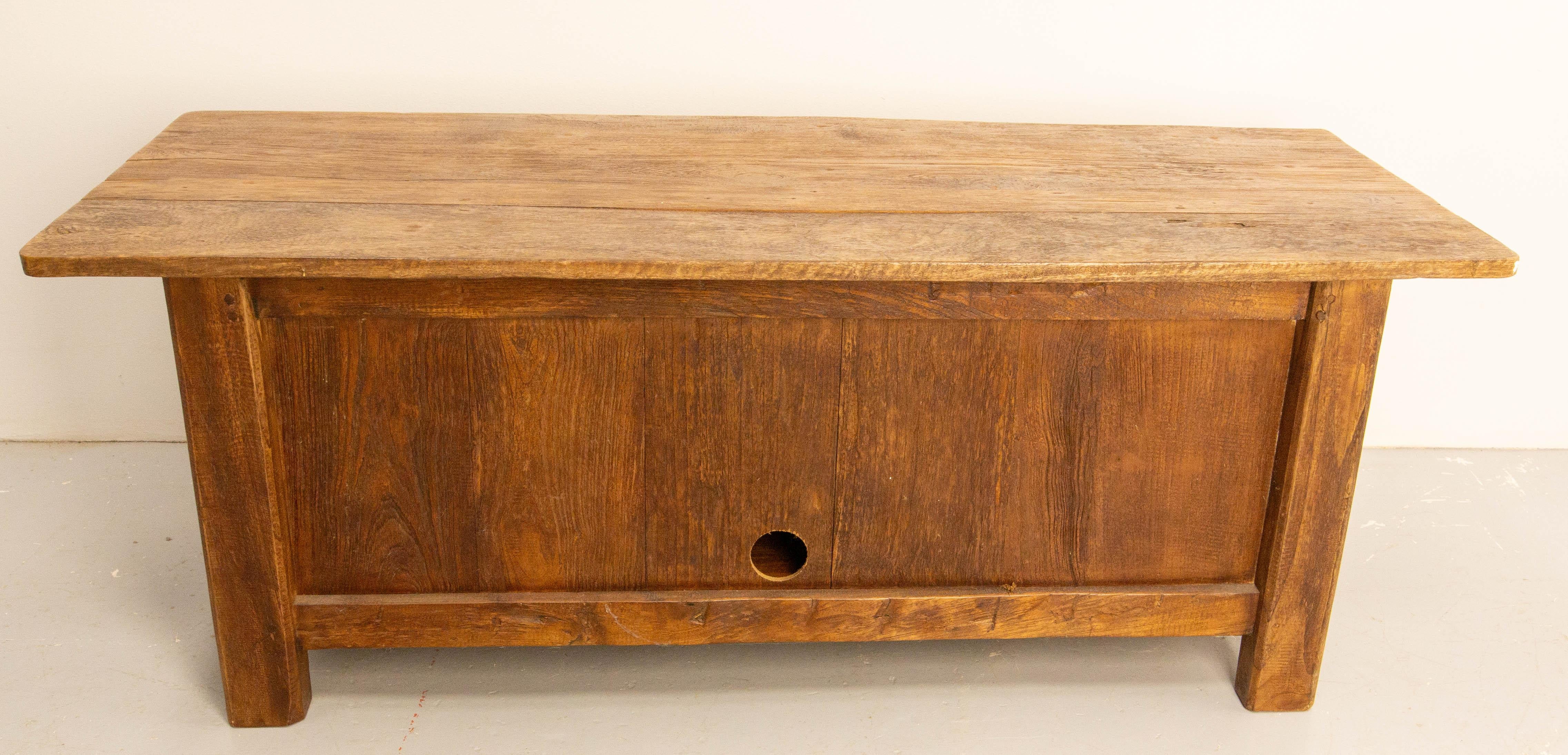French Brutalist Little Buffet, End Bed or Low Cabinet, circa 1990 For Sale 8