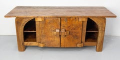 French Brutalist Little Buffet, End Bed or Low Cabinet, circa 1990