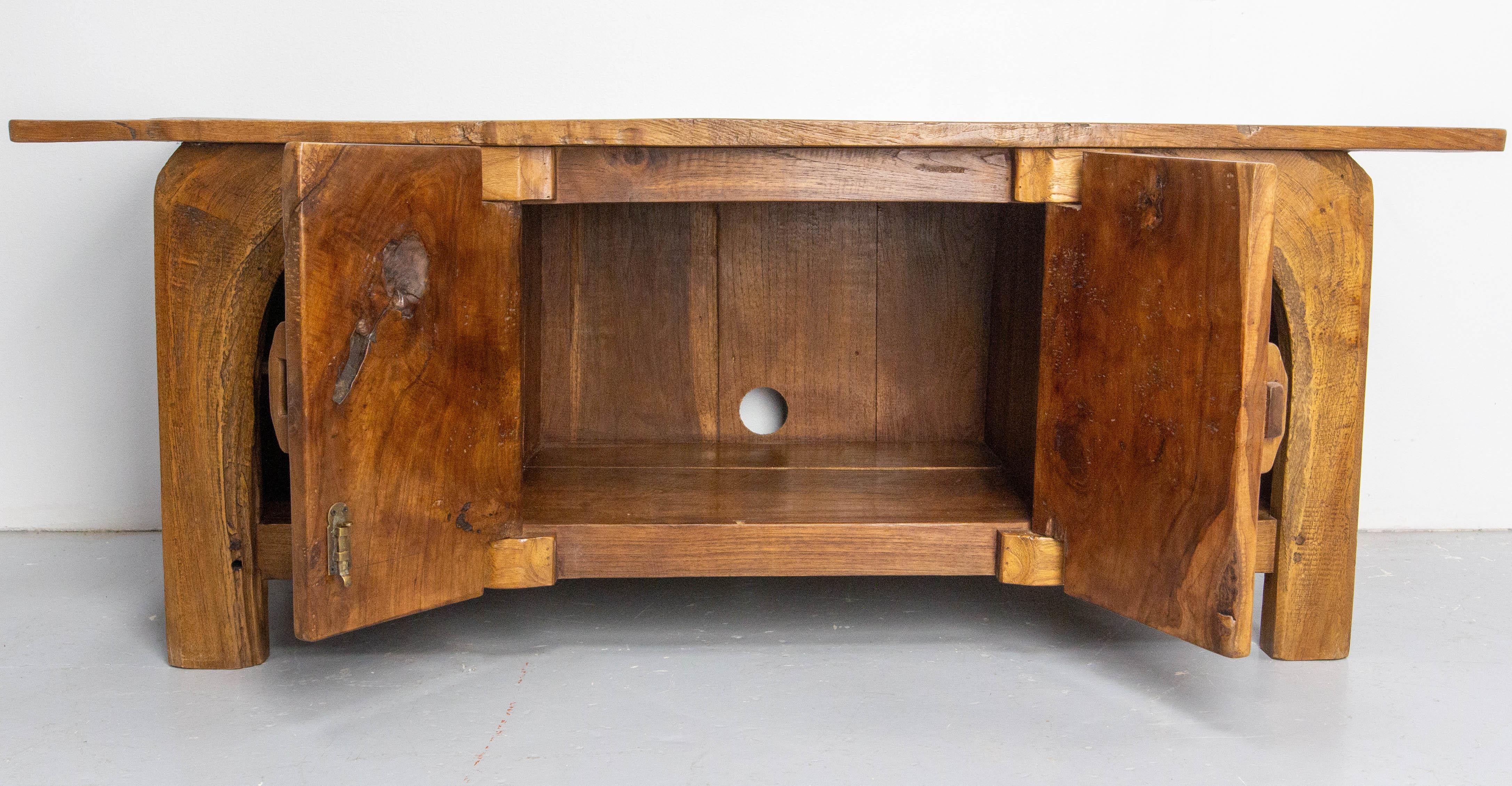 French Brutalist Little Buffet, End Bed or Low Cabinet, circa 1990 For Sale 3
