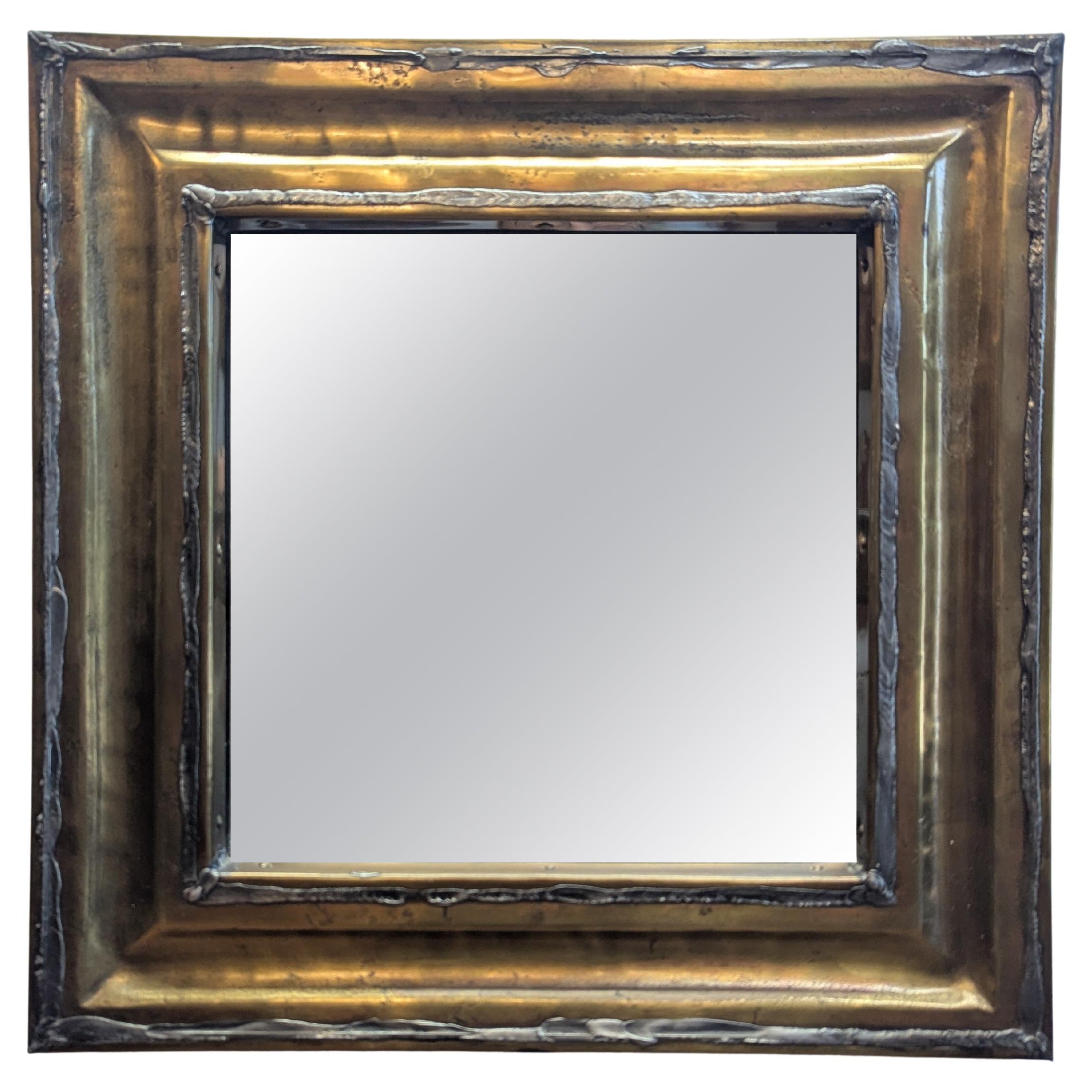 French Brutalist Mid Century Mirror