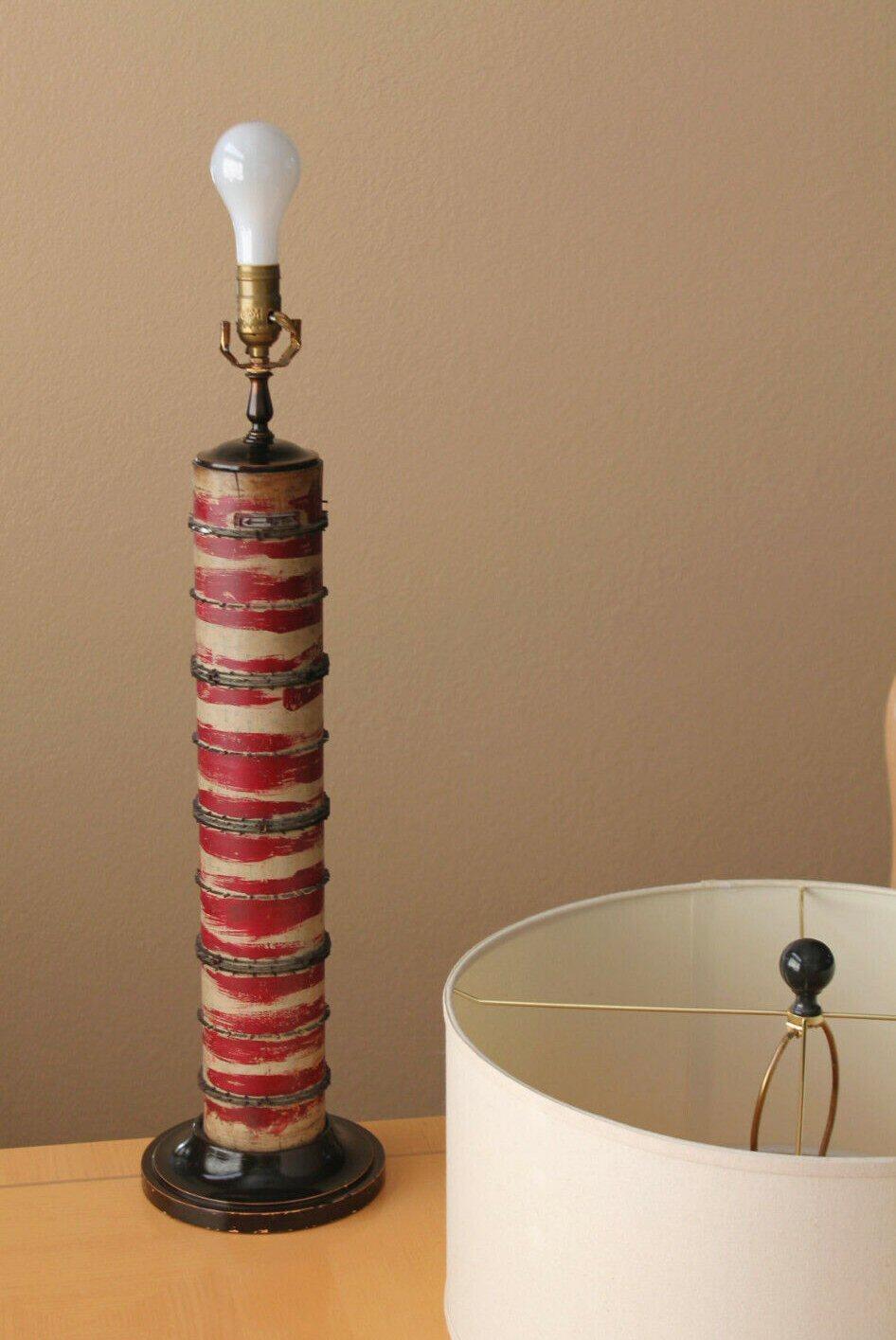 French Brutalist Mid Century Wallpaper Roller Lamp!  Decorator illumination! 50s 1