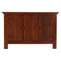 French Brutalist Oak Cabinet, C. 1960