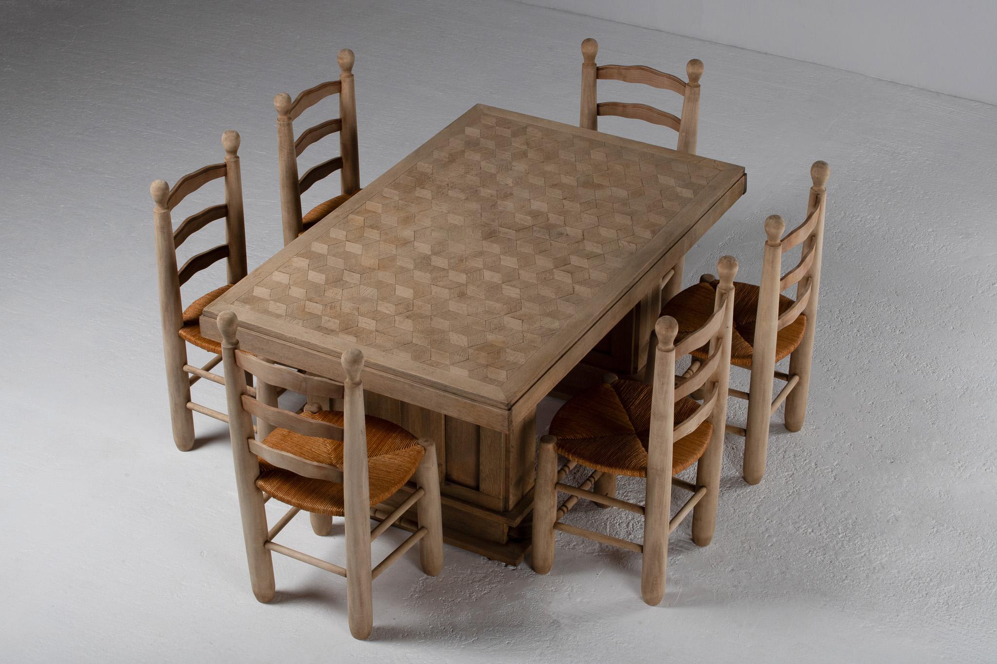 Table de salle à manger brutaliste française, années 1940 en vente 5