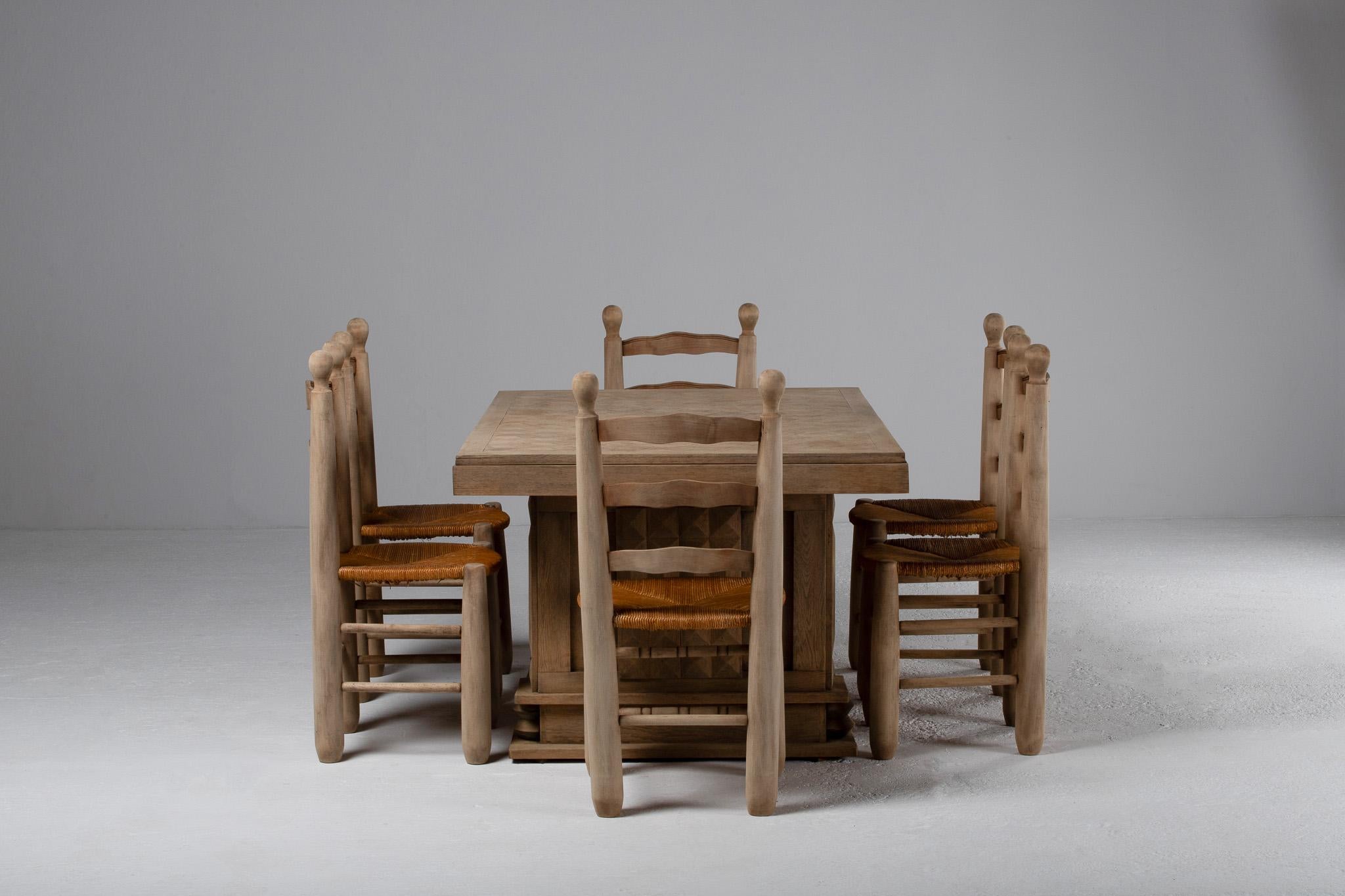 Table de salle à manger brutaliste française, années 1940 en vente 6