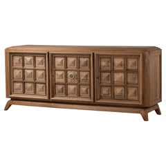 French Brutalist Oak Sideboard, 1940s