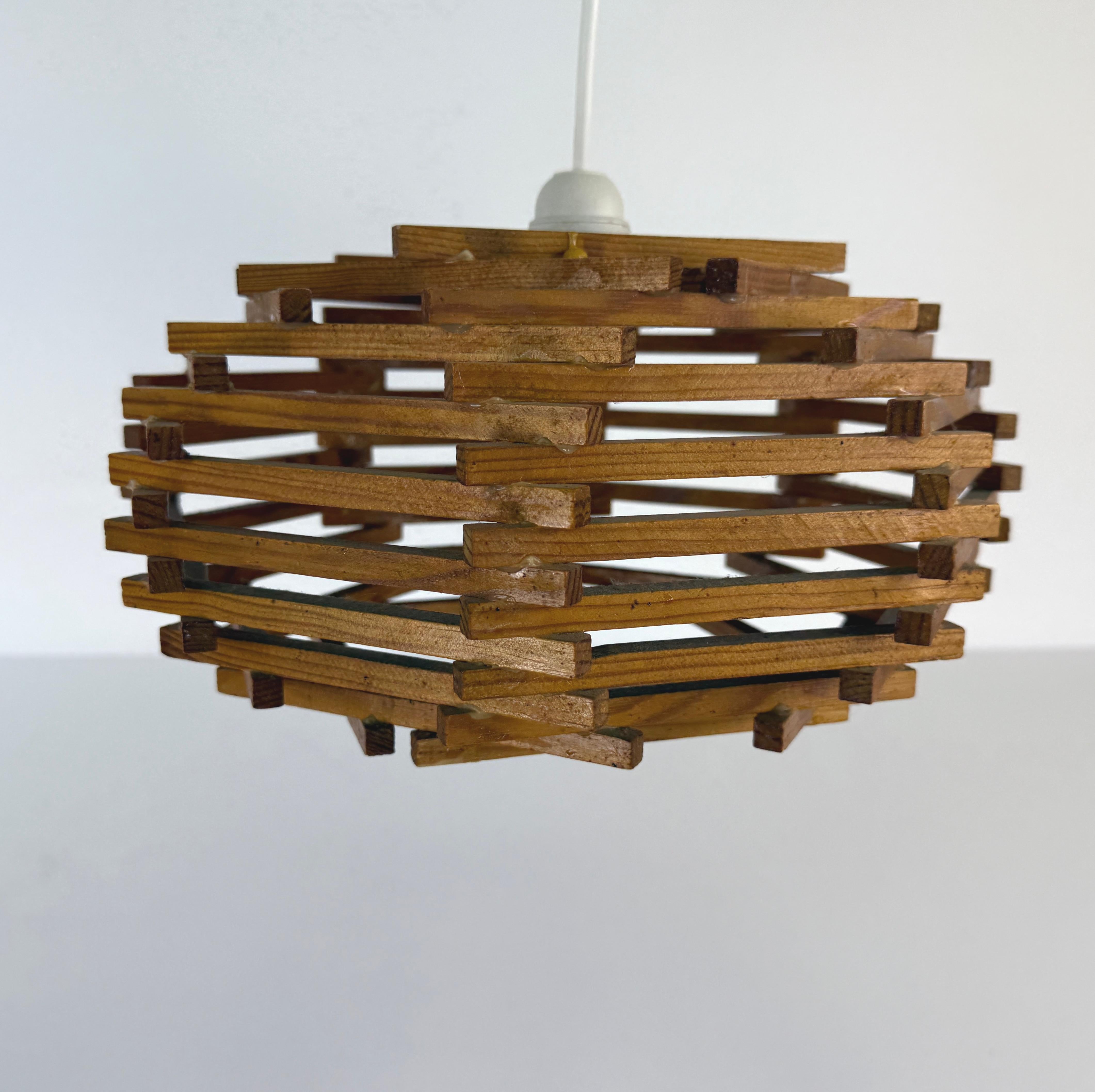 French Brutalist Pendant Lamp, 1950s In Good Condition For Sale In Bridgeport, CT