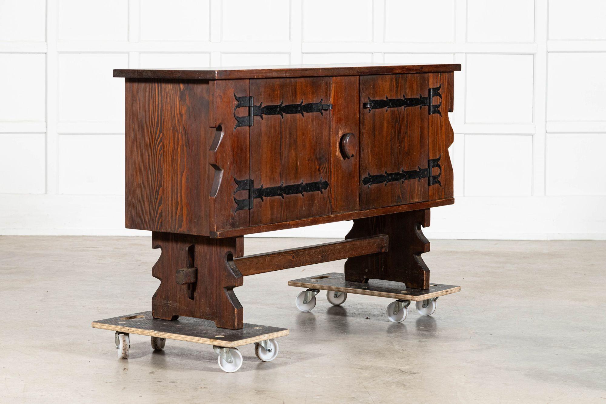 Mid-20th Century French Brutalist Pine Sideboard For Sale