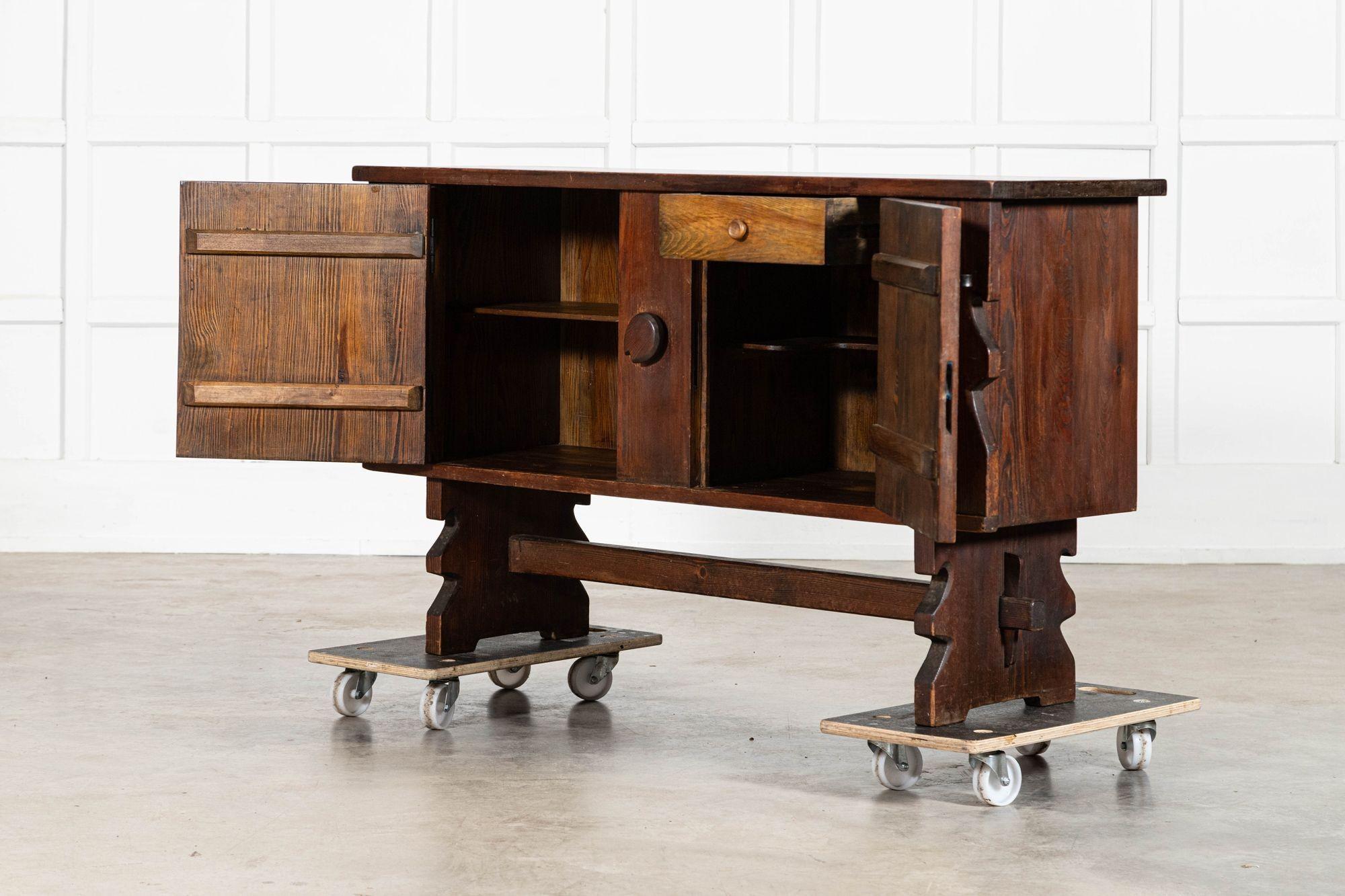 French Brutalist Pine Sideboard For Sale 3