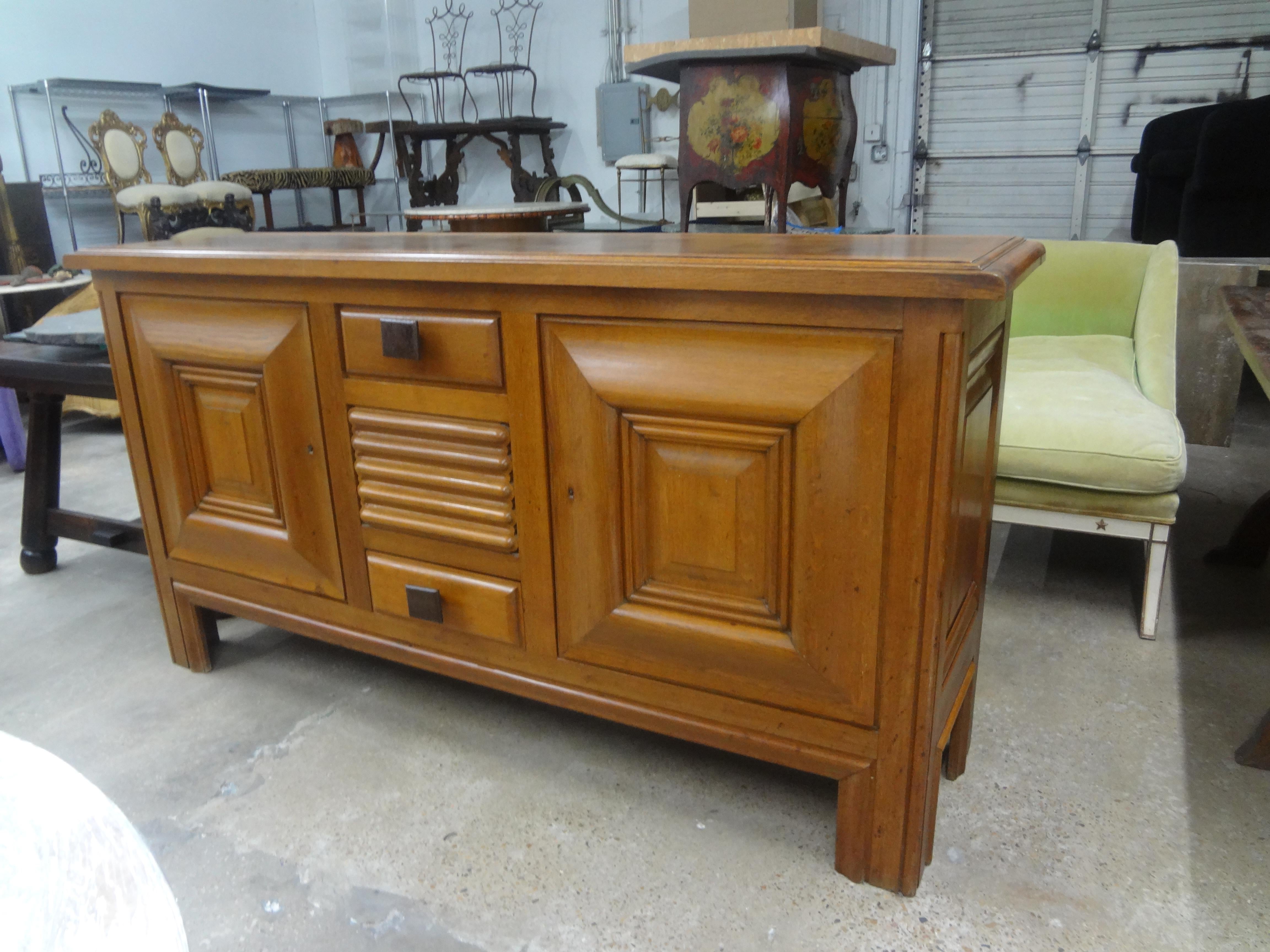 French Brutalist Sideboard Signed Charles Dudouyt In Good Condition For Sale In Houston, TX