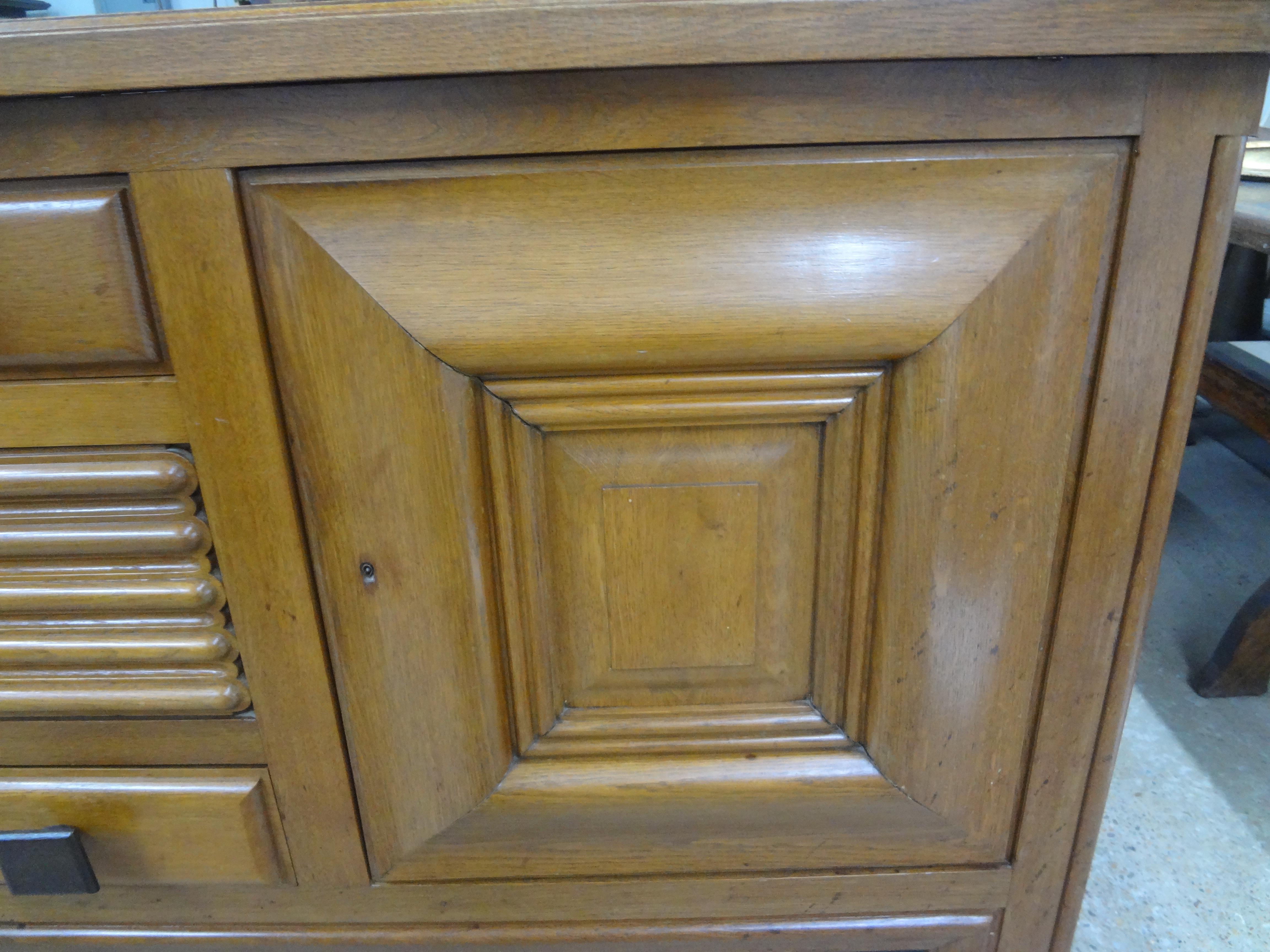 Mid-20th Century French Brutalist Sideboard Signed Charles Dudouyt For Sale